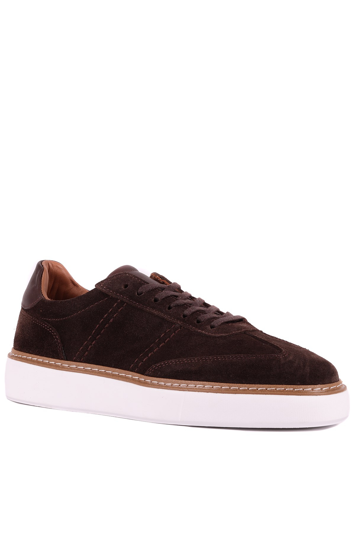 Shoetyle - Hakiki Süet Deri Kahverengi Bağcıklı Günlük Erkek Ayakkabı - 250-3001
