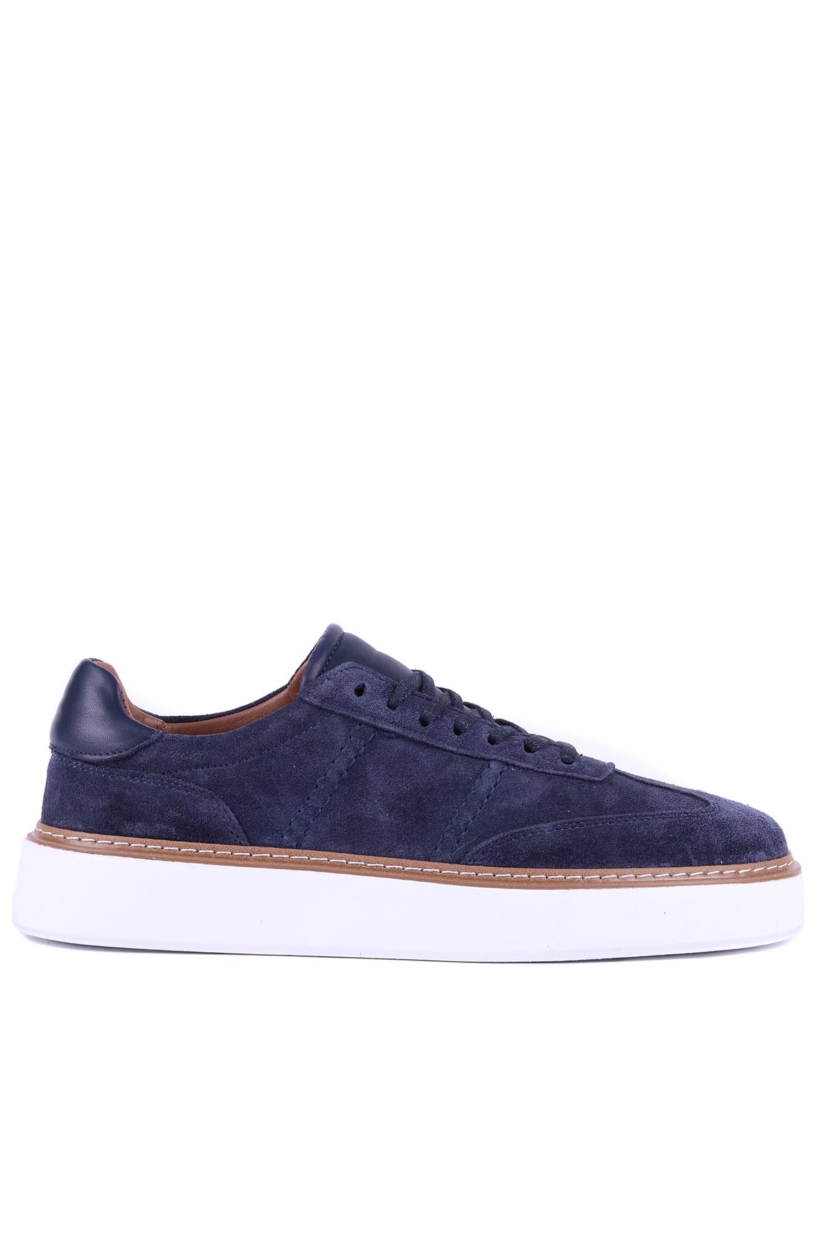 Shoetyle - Hakiki Süet Deri Lacivert Renk Bağcıklı Günlük Erkek Ayakkabı - 250-3001