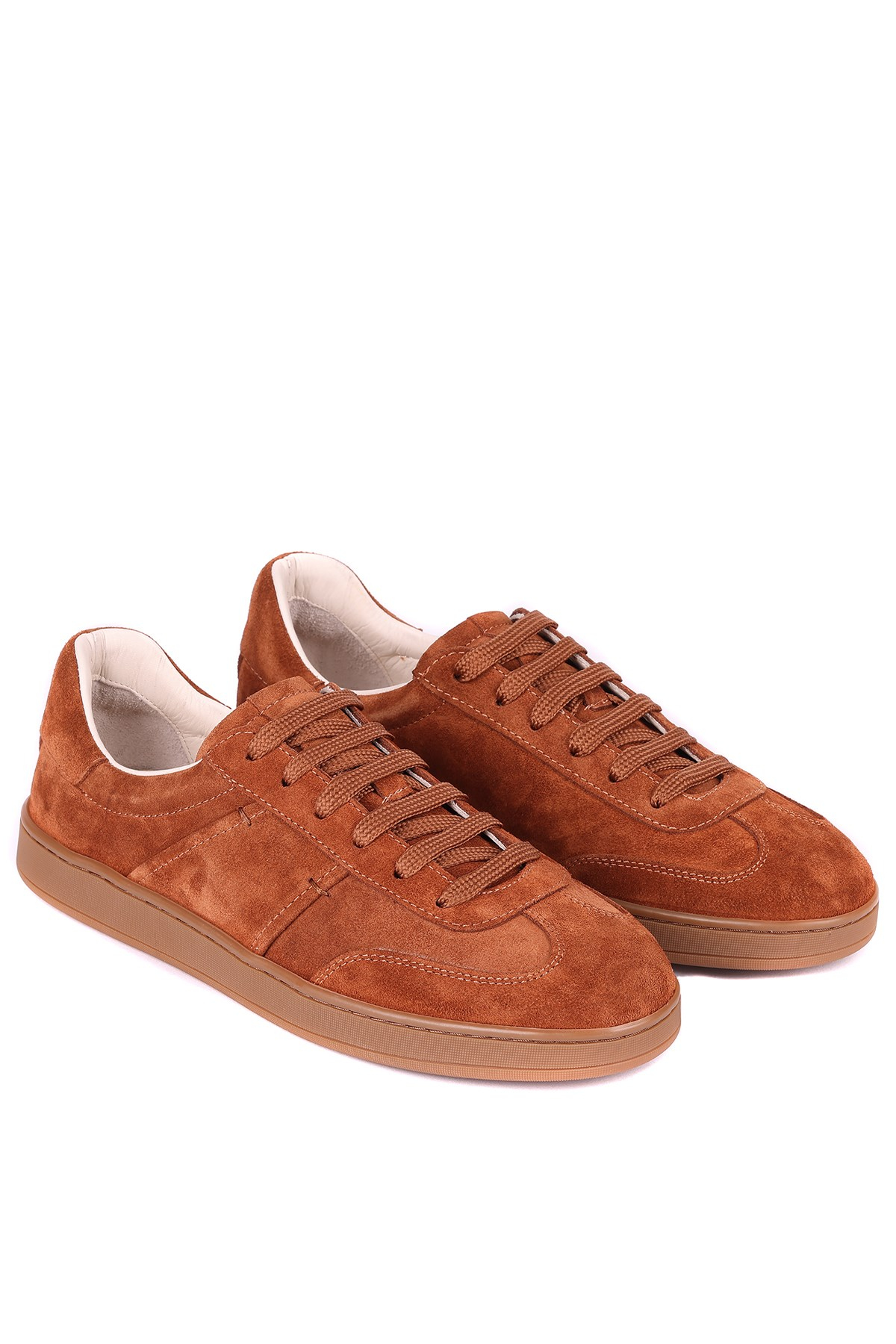 Shoetyle - Hakiki Süet Deri Taba Rengi Erkek Sneaker - 666-SH-10-129