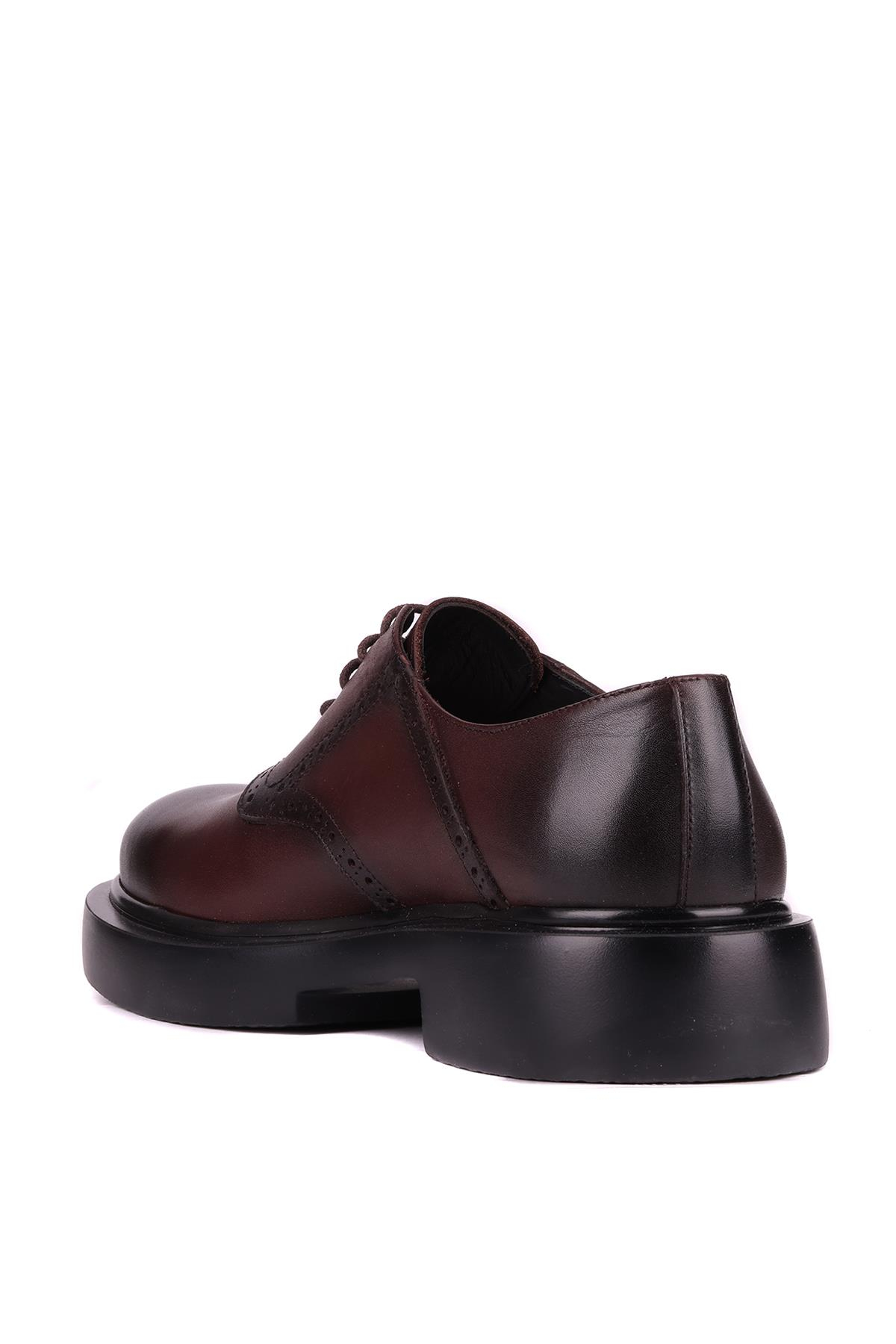 Shoetyle - Kahverengi Deri Bağcıklı Erkek Günlük Ayakkabı 610-1008