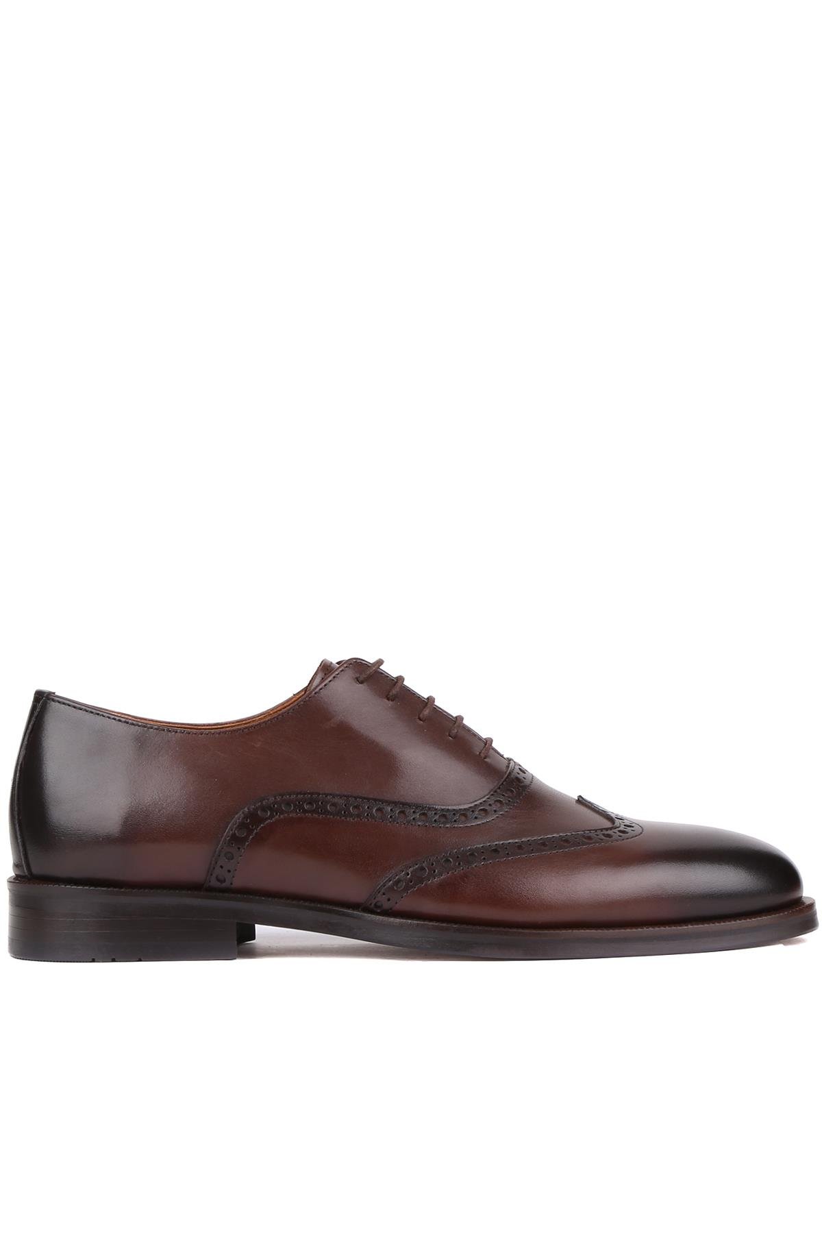 Shoetyle - Kahverengi Deri Bağcıklı Erkek Klasik Ayakkabı 250-450