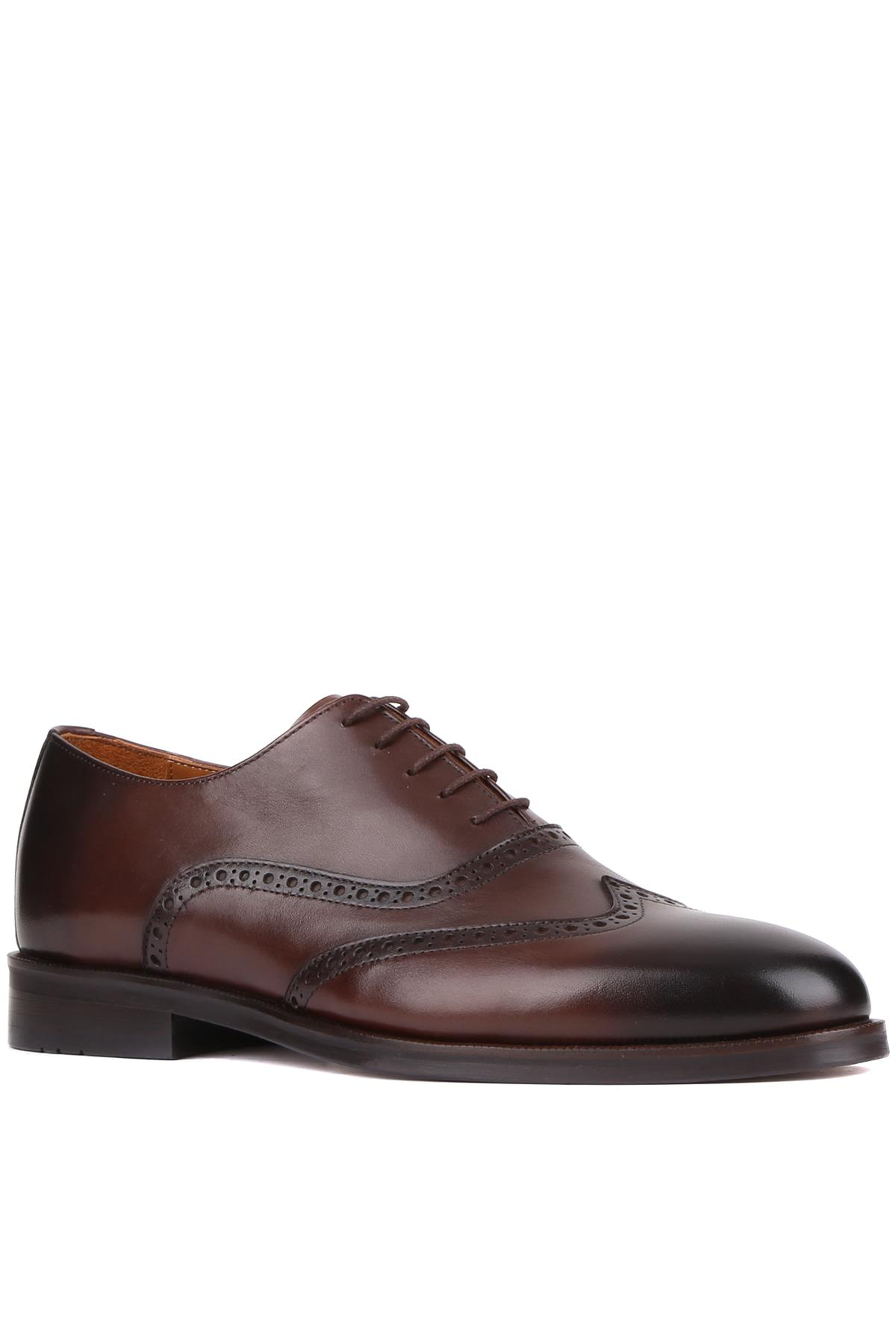 Shoetyle - Kahverengi Deri Bağcıklı Erkek Klasik Ayakkabı 250-450