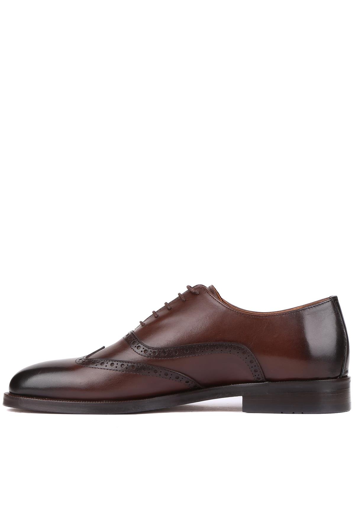 Shoetyle - Kahverengi Deri Bağcıklı Erkek Klasik Ayakkabı 250-450