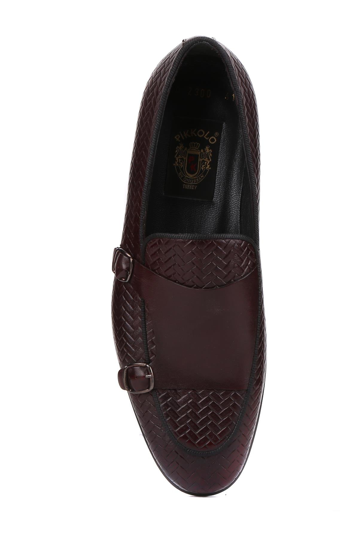 Shoetyle - Kahverengi Deri Tokalı Erkek Klasik Ayakkabı 250-2300