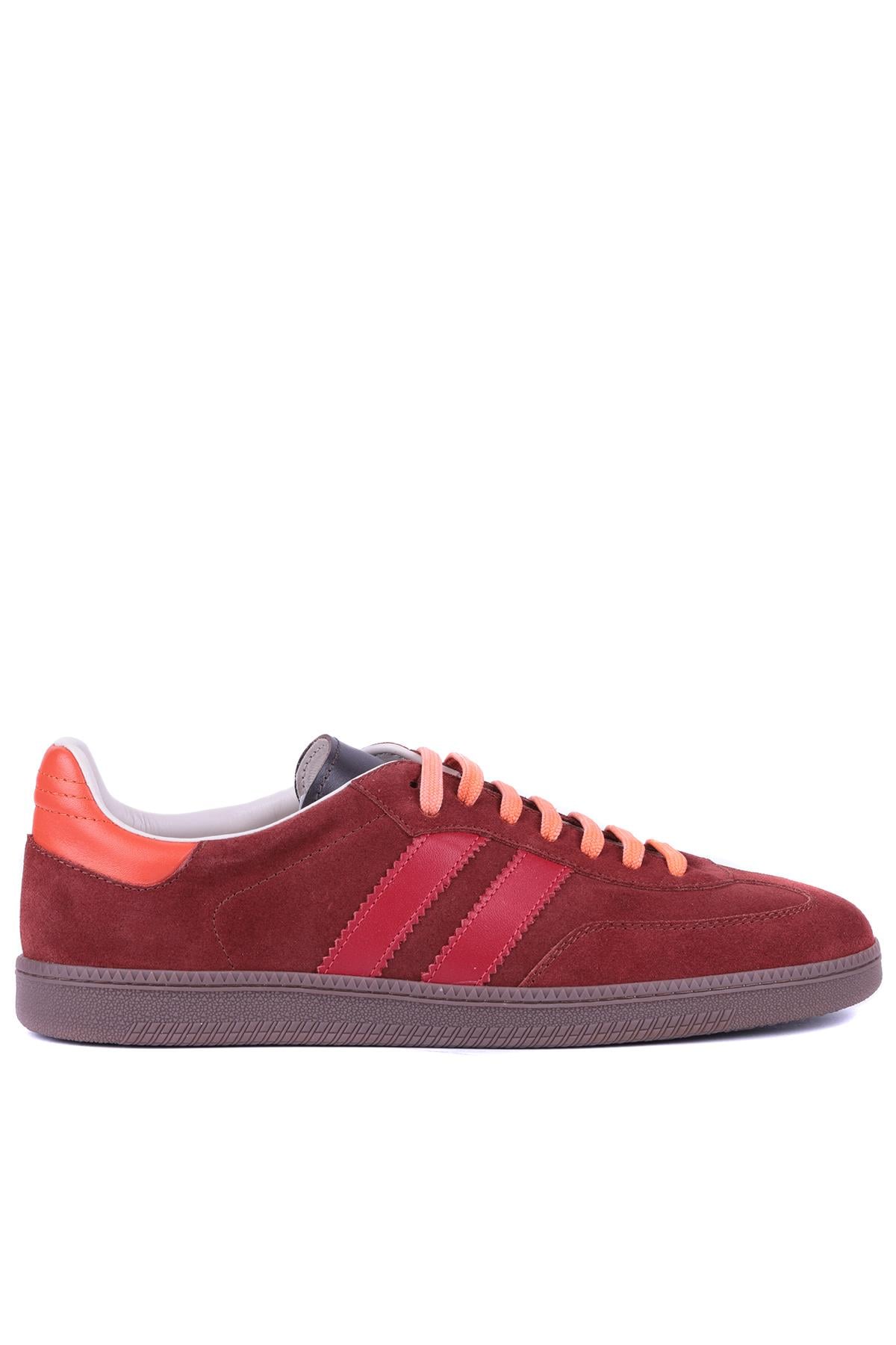 Shoetyle - Kiremit Rengi Hakiki Süet Bağcıklı Erkek Sneaker 666-1077