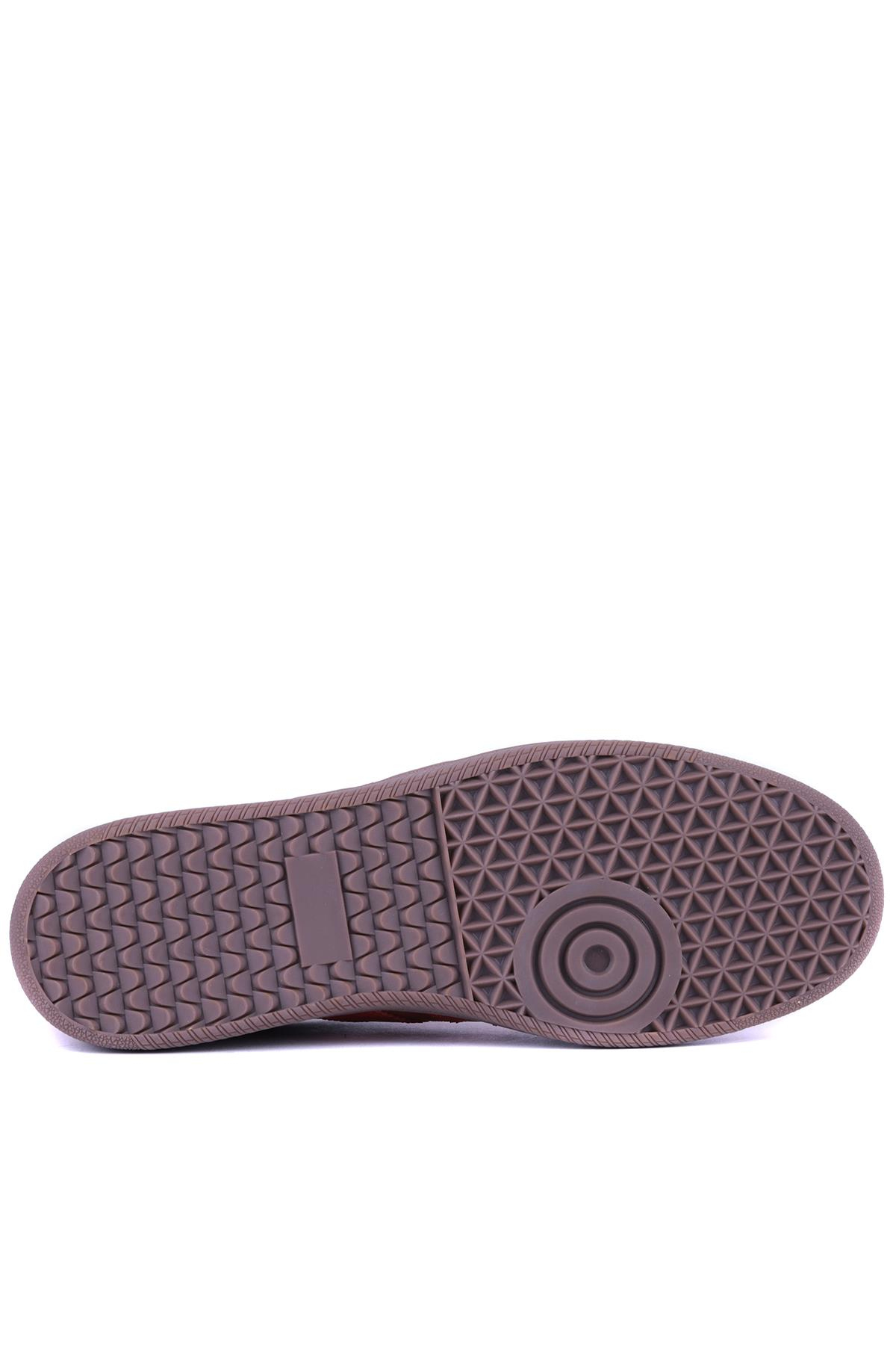 Shoetyle - Kiremit Rengi Hakiki Süet Bağcıklı Erkek Sneaker 666-1077