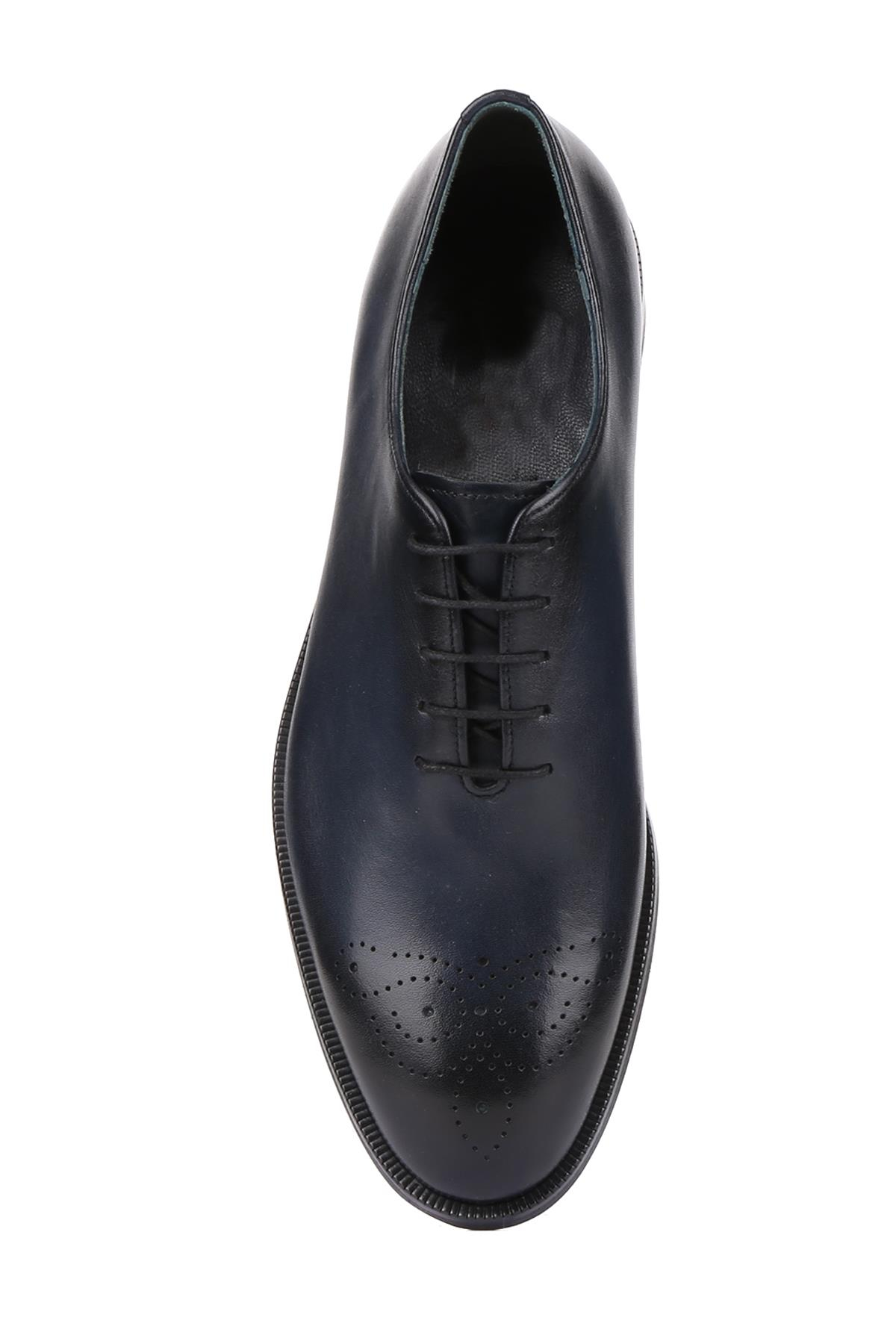 Shoetyle - Lacivert Deri Bağcıklı Erkek Klasik Ayakkabı 250-5001
