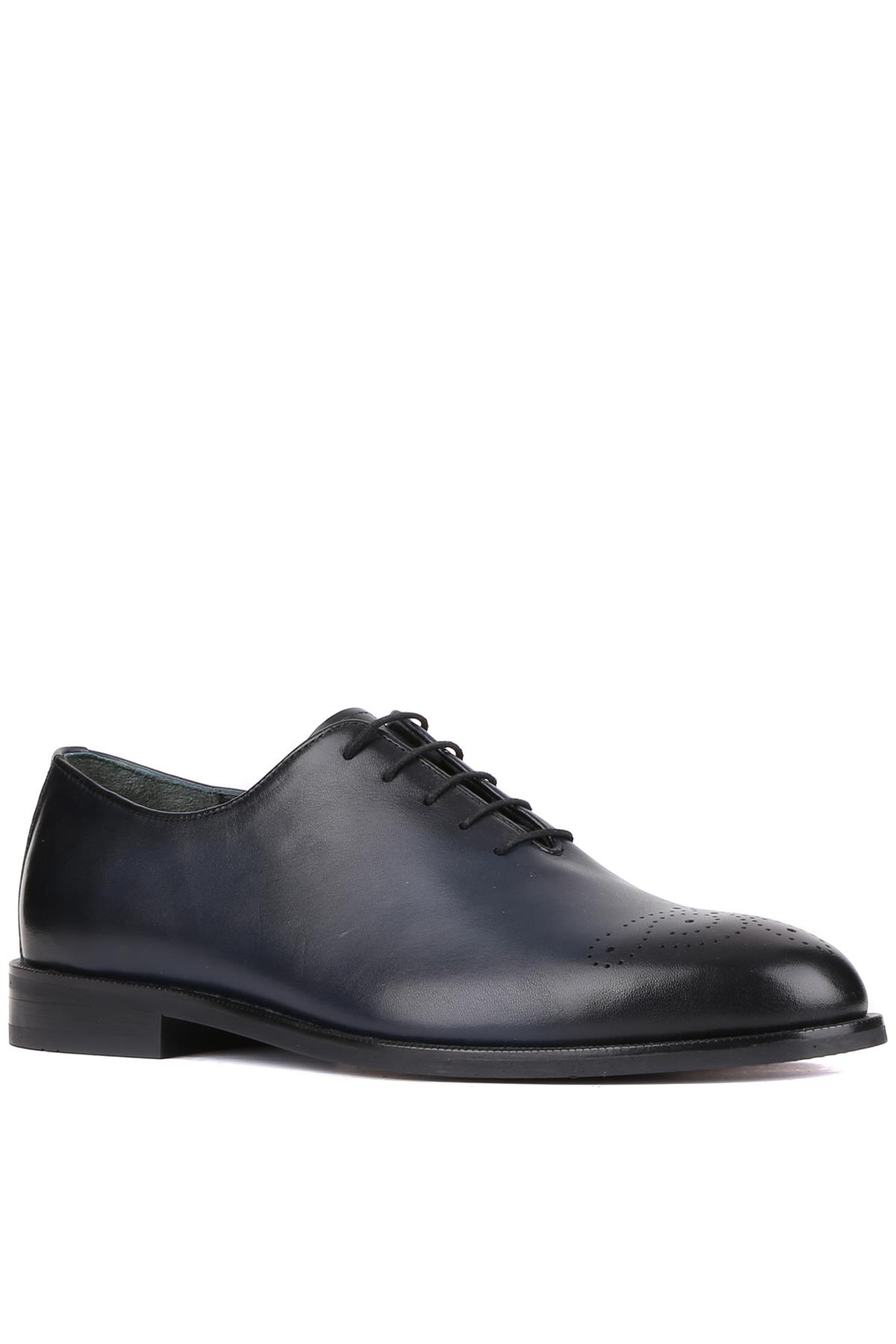 Shoetyle - Lacivert Deri Bağcıklı Erkek Klasik Ayakkabı 250-5001