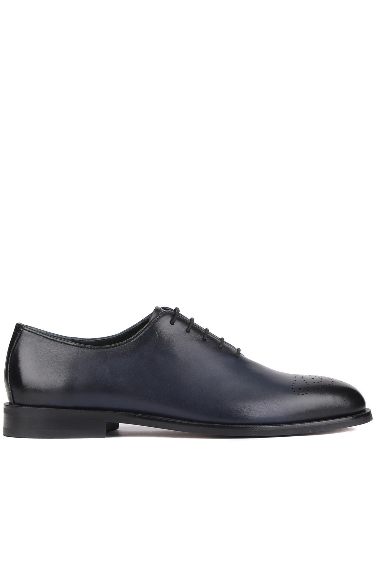 Shoetyle - Lacivert Deri Bağcıklı Erkek Klasik Ayakkabı 250-5001