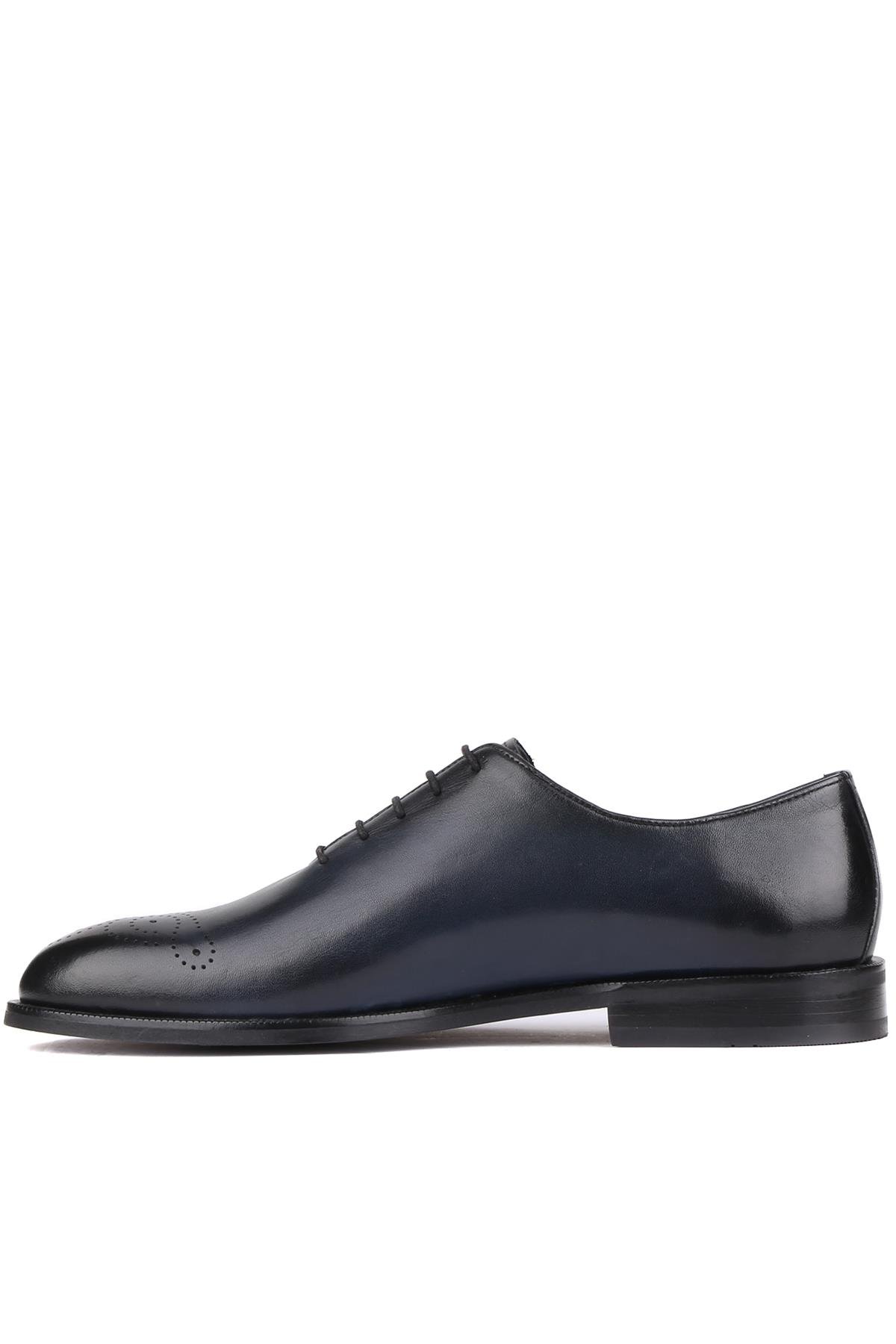 Shoetyle - Lacivert Deri Bağcıklı Erkek Klasik Ayakkabı 250-5001