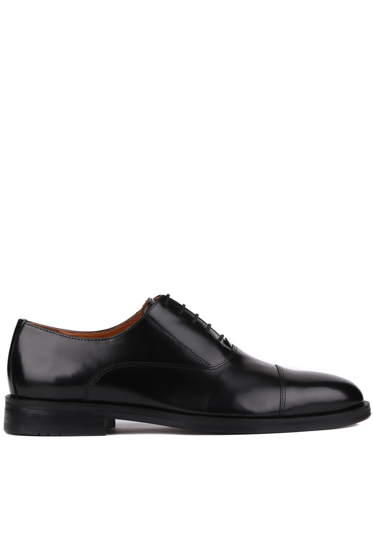 Shoetyle - Siyah Açma Deri Bağcıklı Erkek Klasik Ayakkabı 250-2730