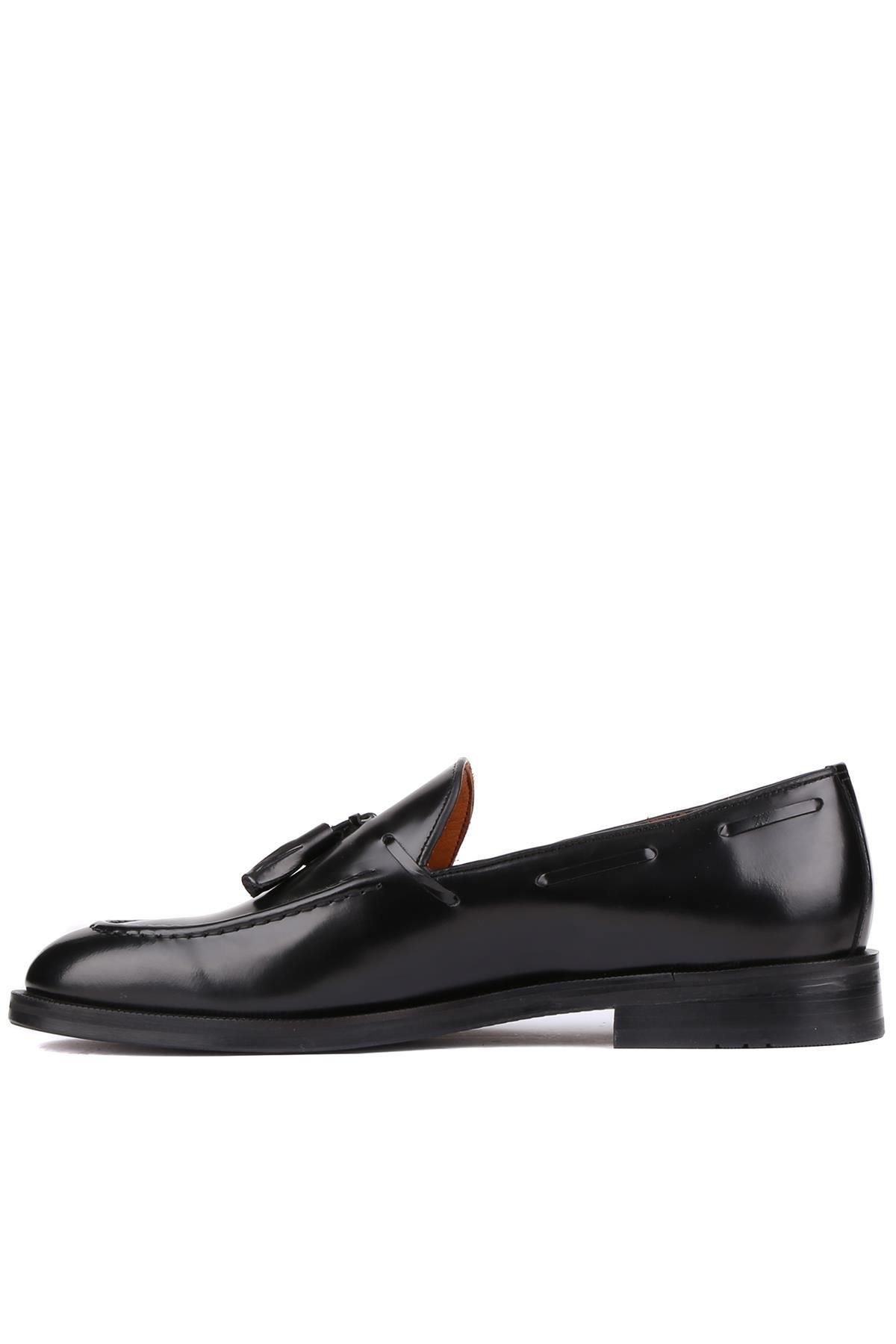 Shoetyle - Siyah Açma Deri Püsküllü Erkek Klasik Ayakkabı 250-7951