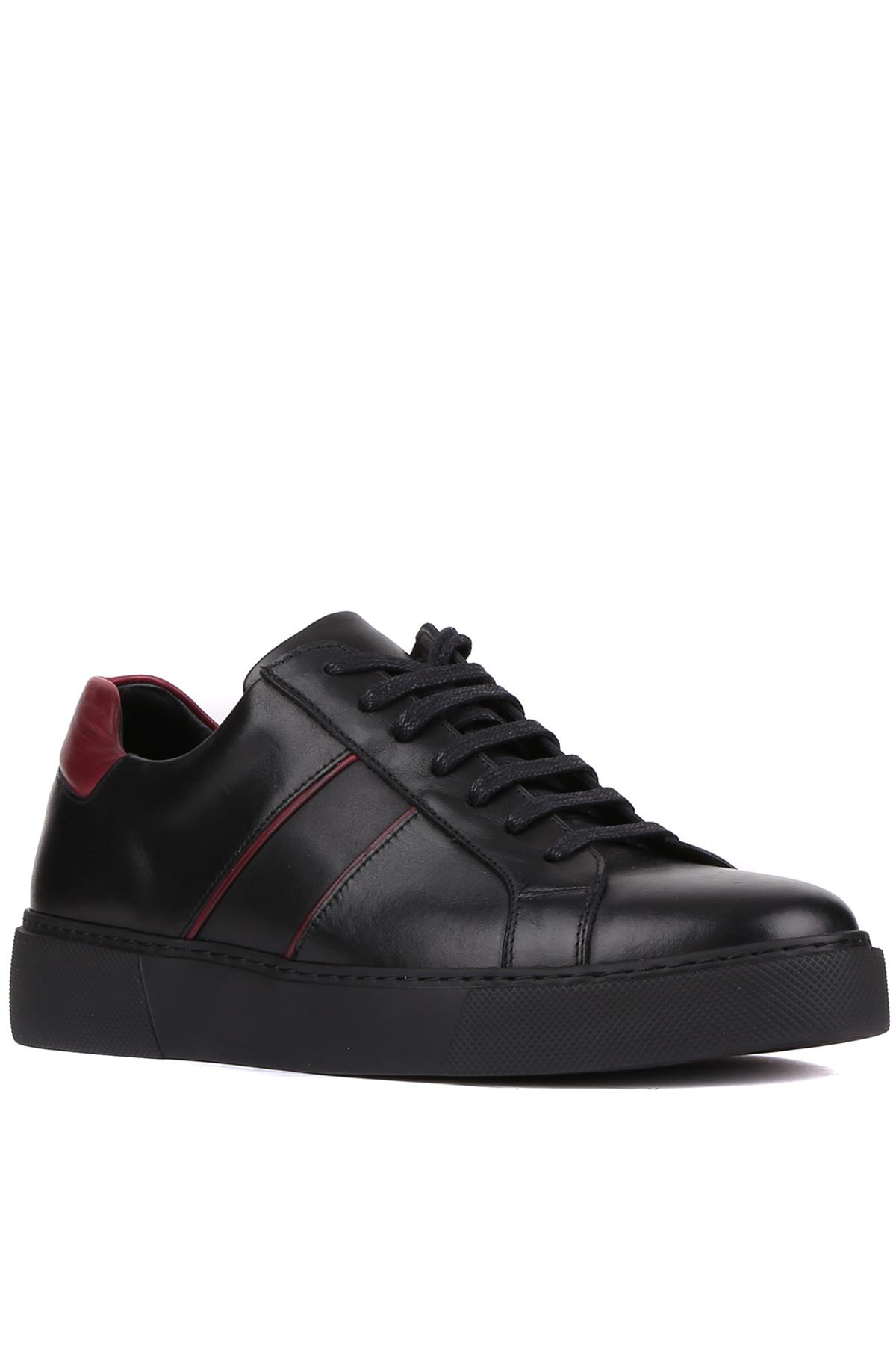 Shoetyle - Siyah Deri Bağcıklı Erkek Günlük Ayakkabı 250-1111