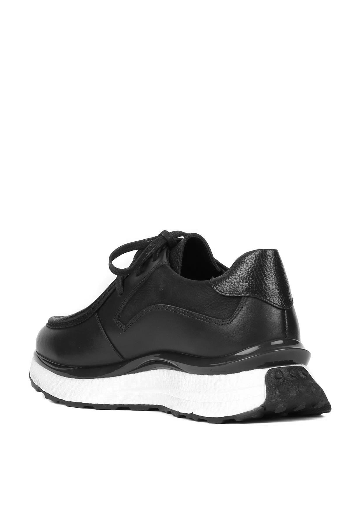 Shoetyle - Siyah Deri Bağcıklı Erkek Günlük Ayakkabı 250-2416