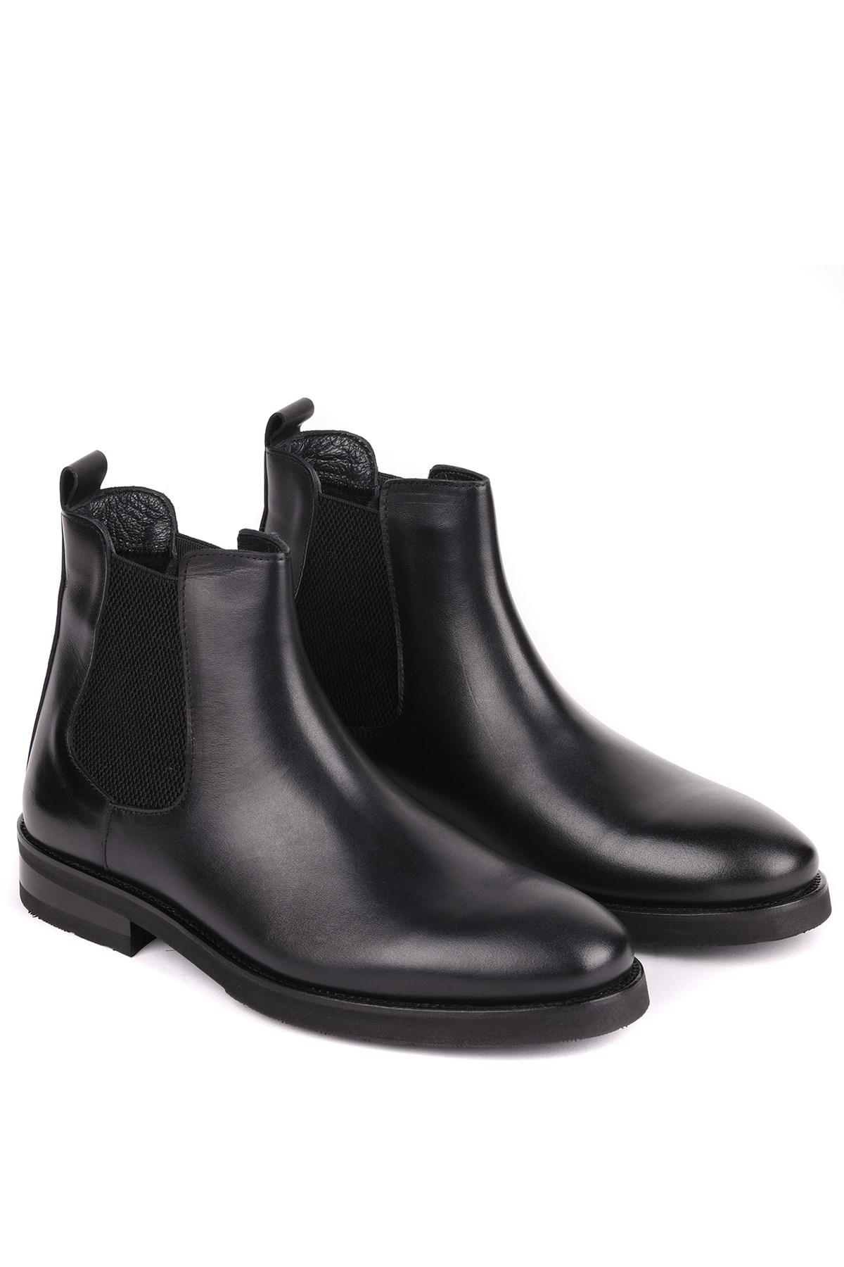 Shoetyle - Siyah Deri Erkek Chelsea Bot 250-201