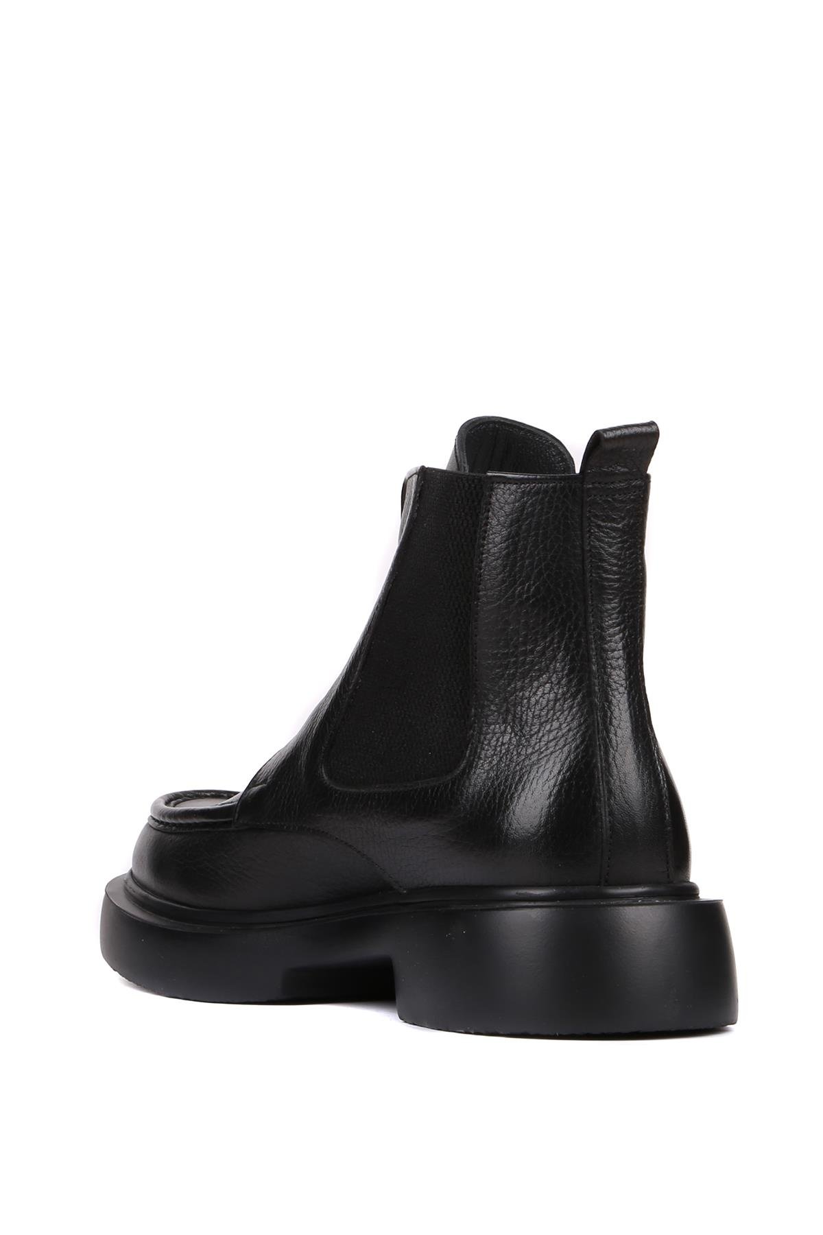 Shoetyle - Siyah Deri Fermuarlı Erkek Bot 250-085
