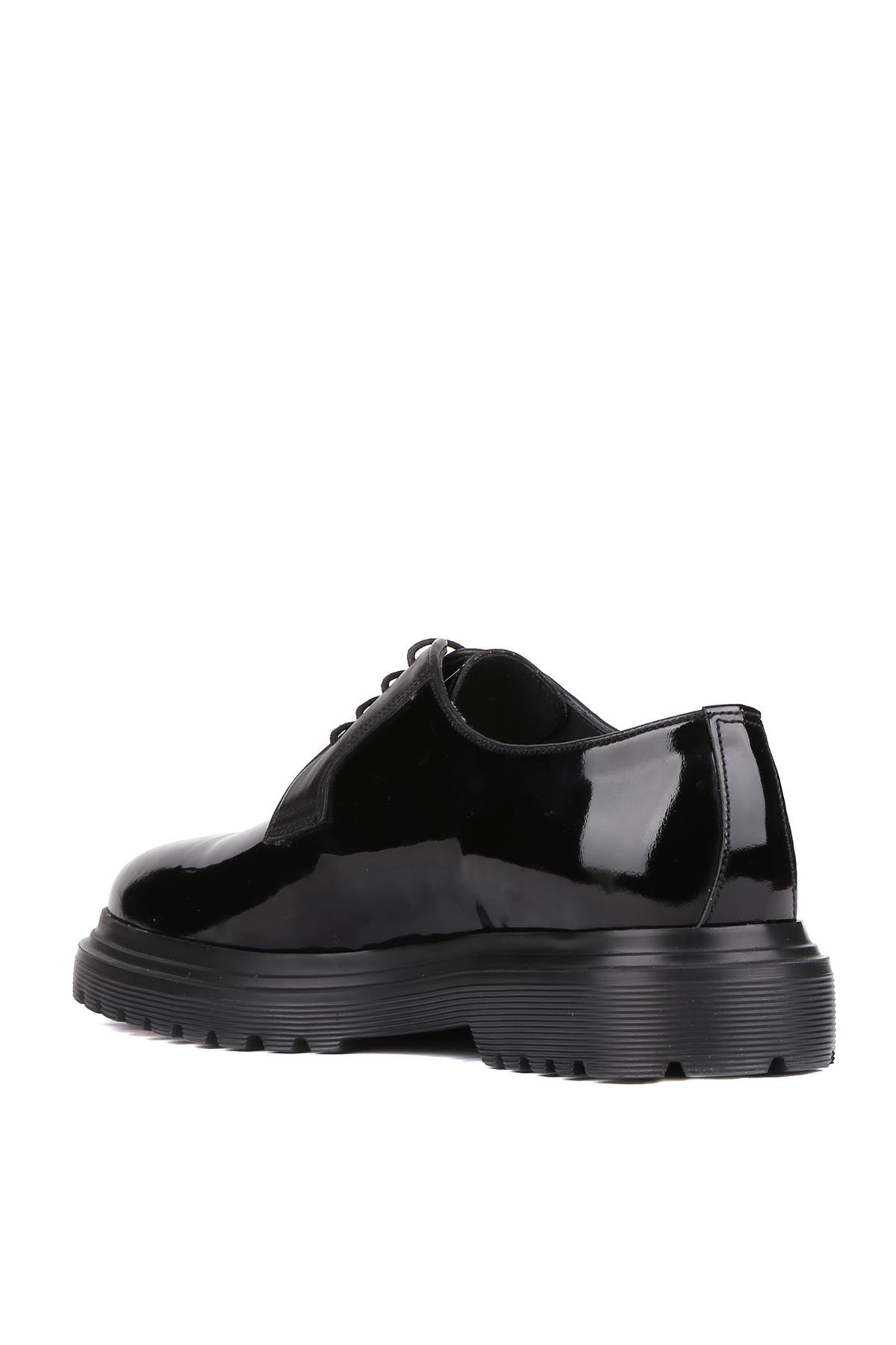 Shoetyle - Siyah Rugan Deri Bağcıklı Erkek Klasik Ayakkabı 250-2013