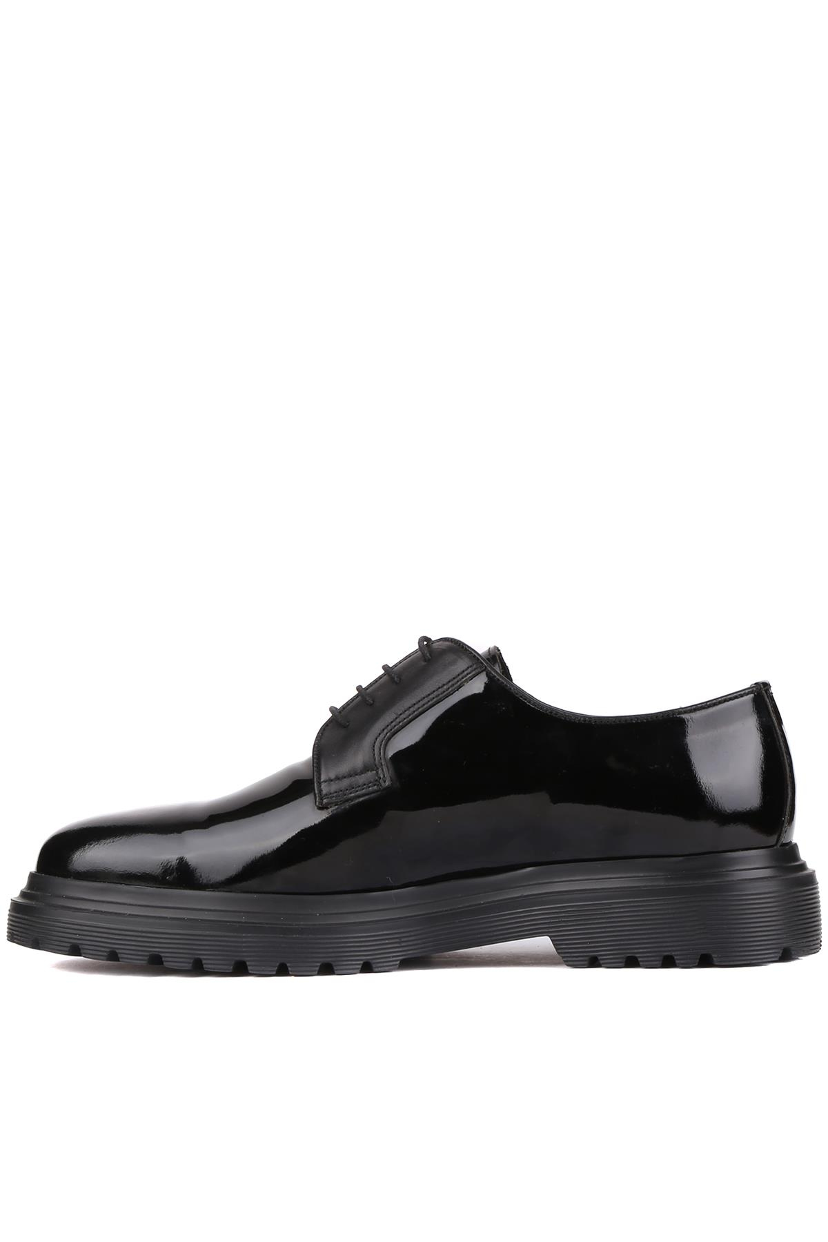 Shoetyle - Siyah Rugan Deri Bağcıklı Erkek Klasik Ayakkabı 250-2013