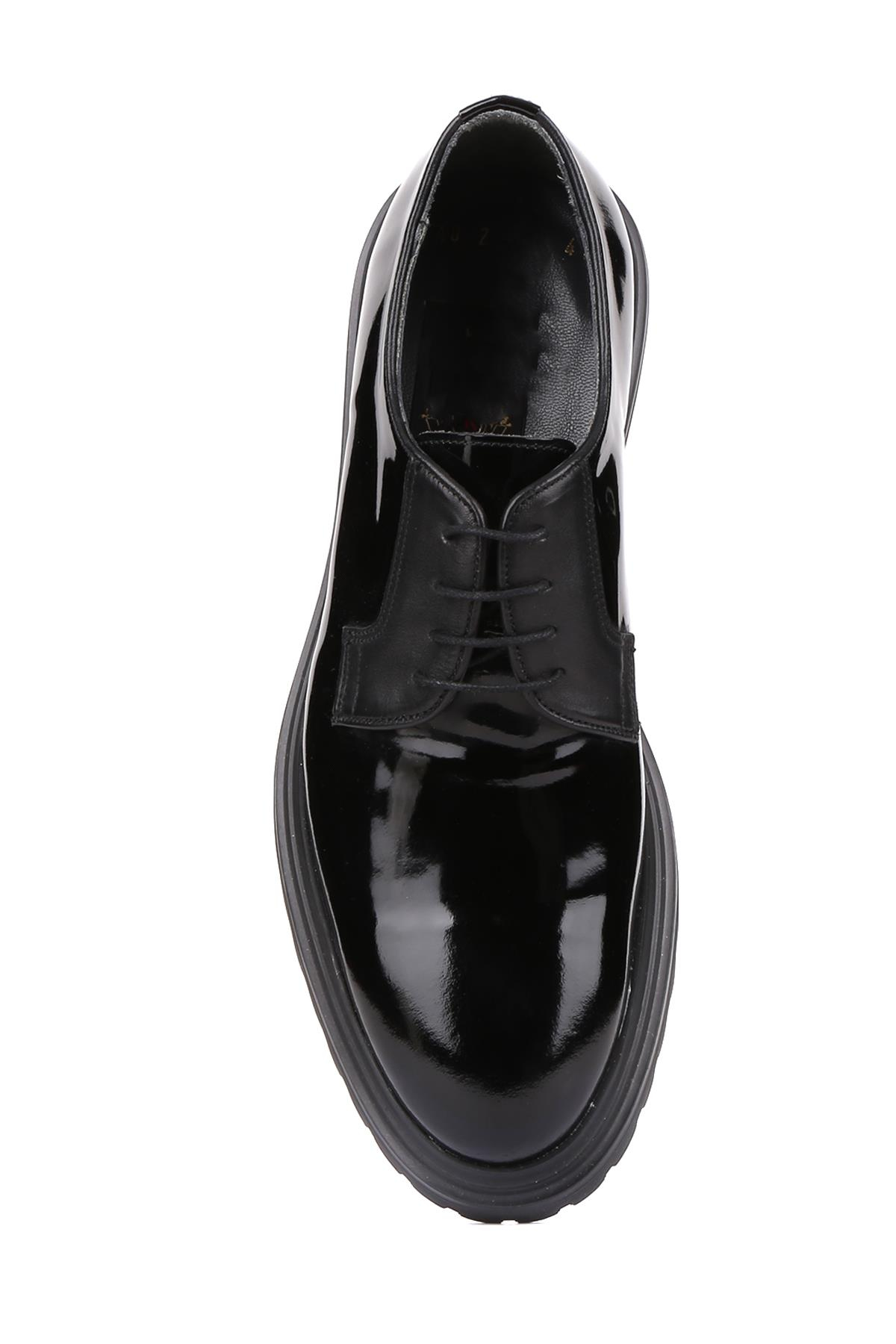 Shoetyle - Siyah Rugan Deri Bağcıklı Erkek Klasik Ayakkabı 250-2013