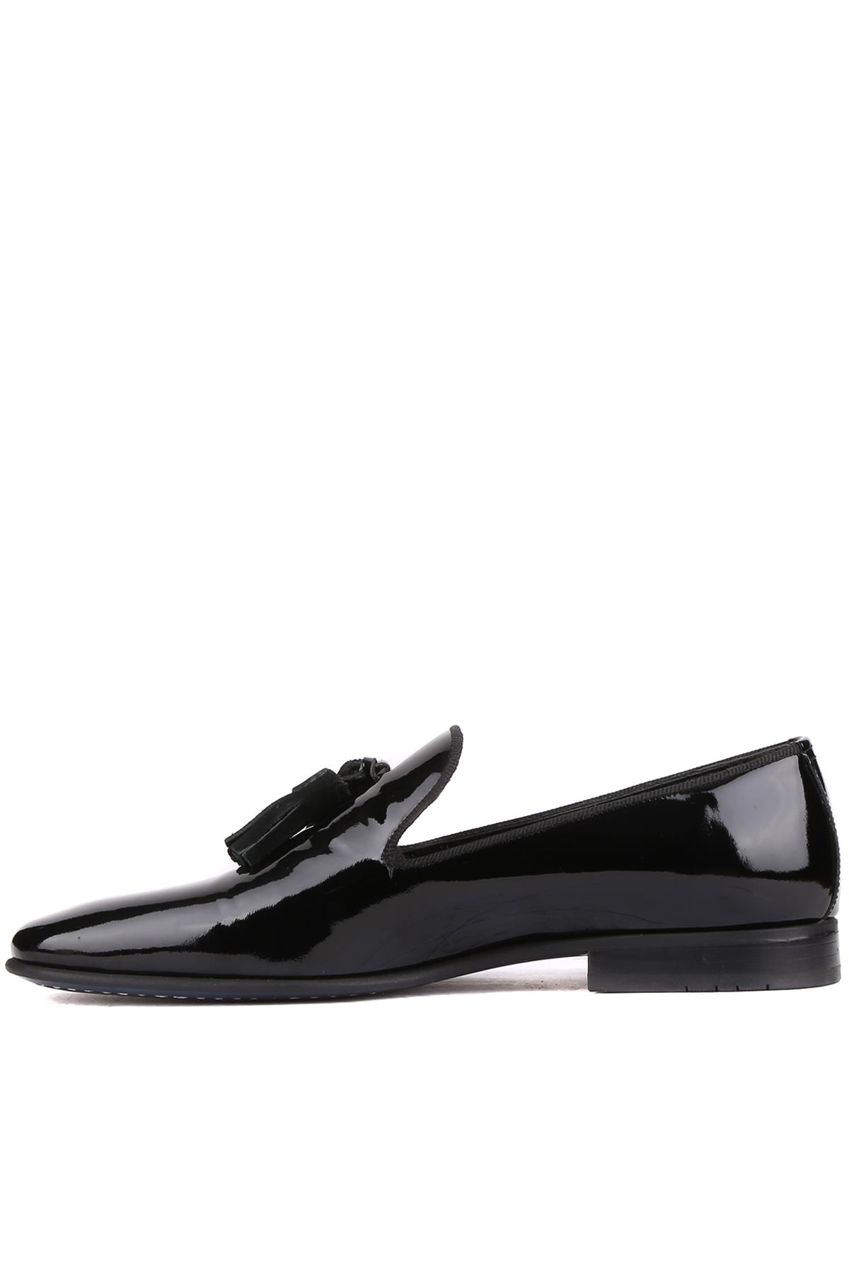 Shoetyle - Siyah Rugan Deri Erkek Klasik Ayakkabı 250-2351