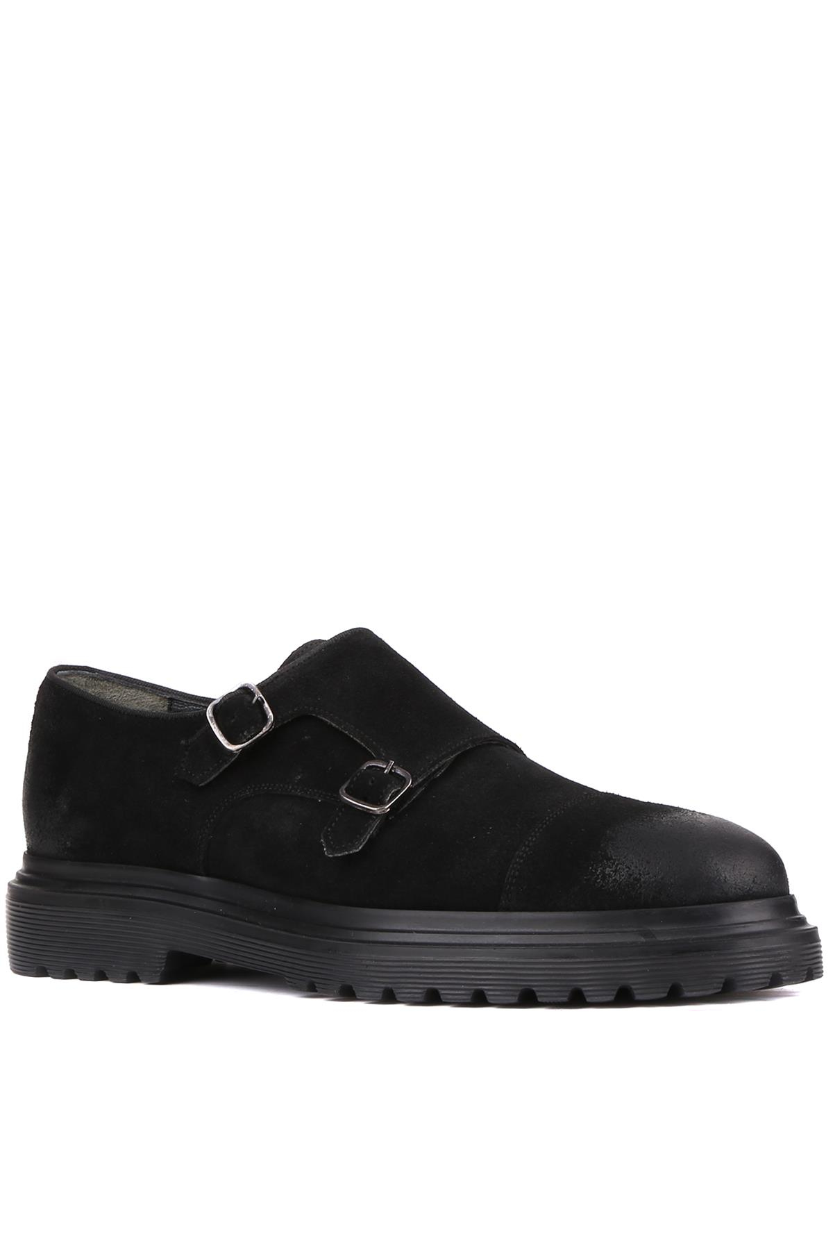 Shoetyle - Siyah Süet Tokalı Erkek Klasik Ayakkabı 250-2379 