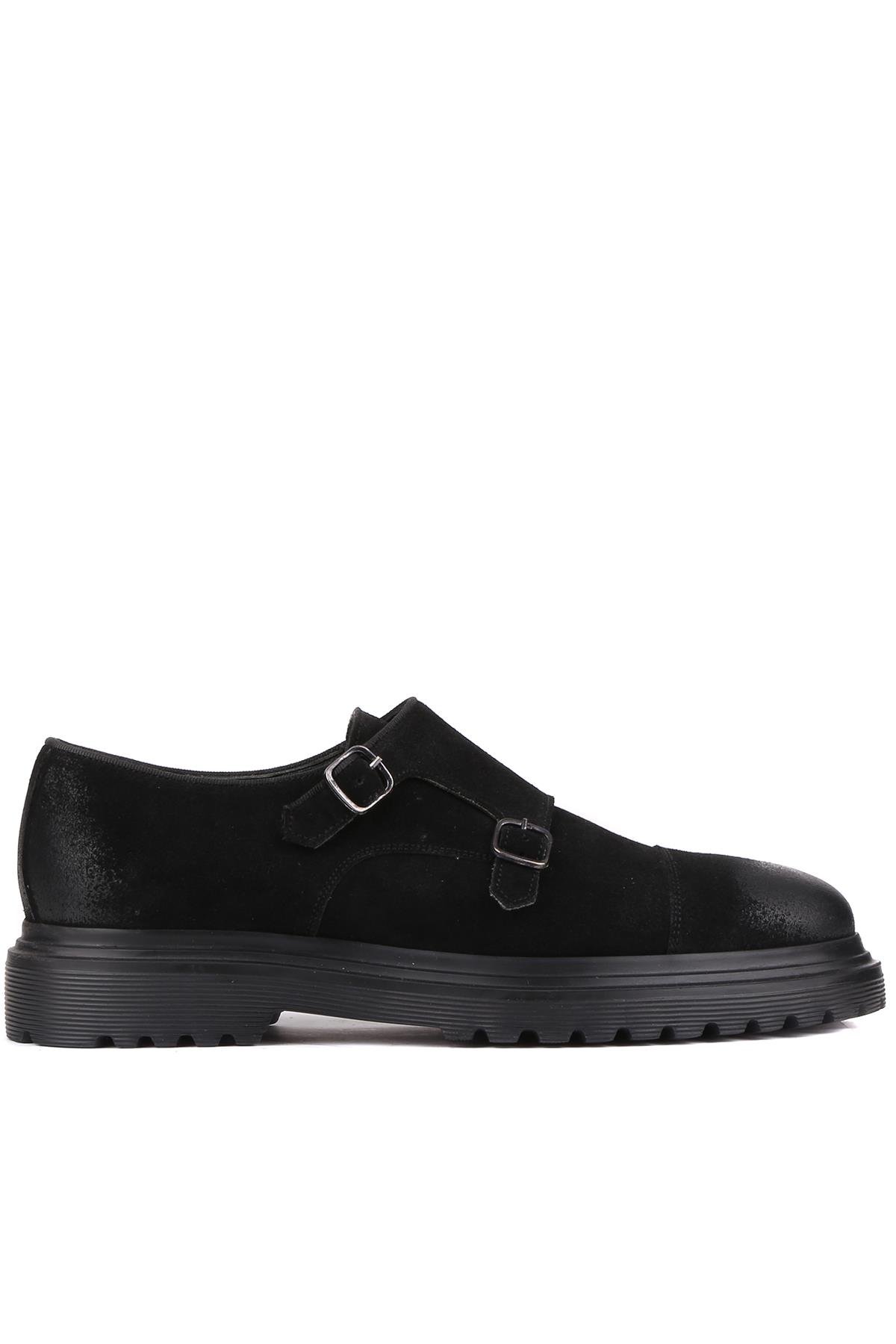 Shoetyle - Siyah Süet Tokalı Erkek Klasik Ayakkabı 250-2379 
