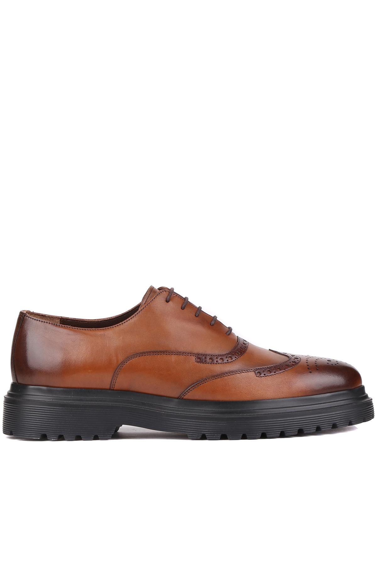 Shoetyle - Taba Deri Bağcıklı Erkek Klasik Ayakkabı 250-400