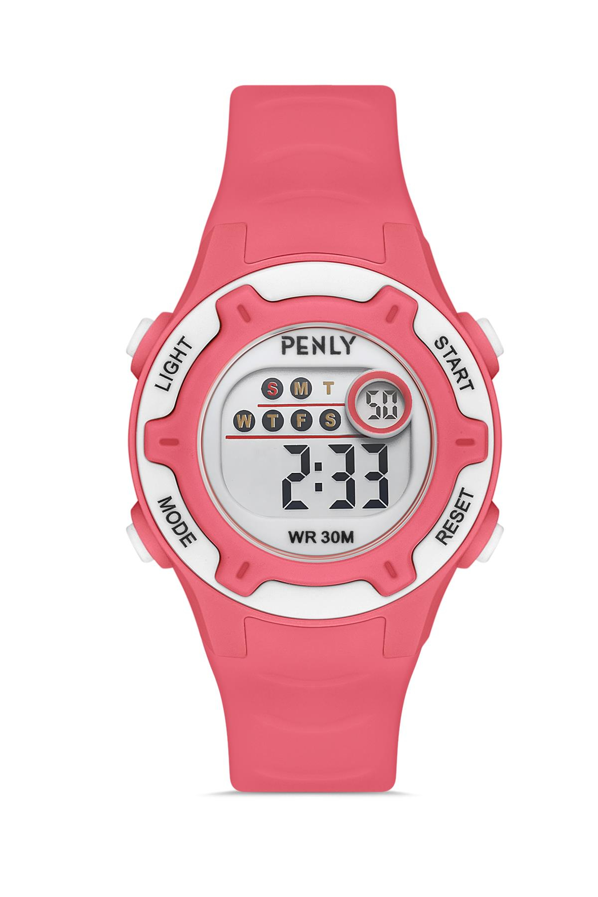 Penly Dijital Kol Saati 8203 Model Pembe +4 Renk Kronometre-Alarmlı 5ATM Su Geçirmez