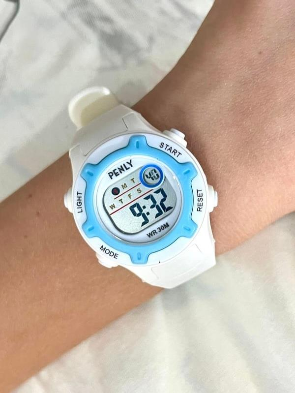 Penly Su Geçirmez Dijital Çocuk Kol Saati 8203 Model Beyaz +4 Renk Kronometre-Alarmlı 5ATM 