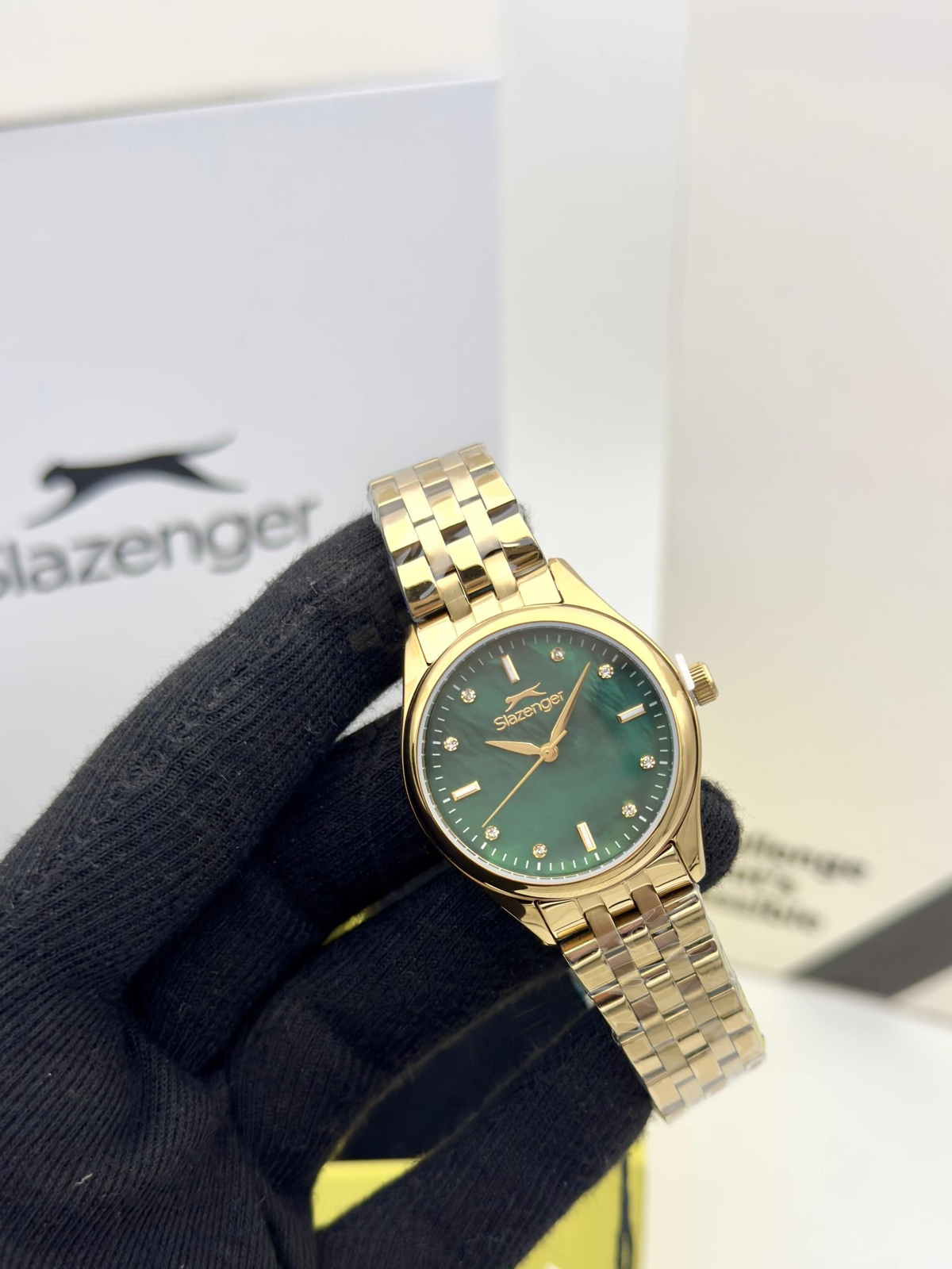 Slazenger SL.09.2528.3 Kadın Kol Saati Altın İçi Yeşil Renk