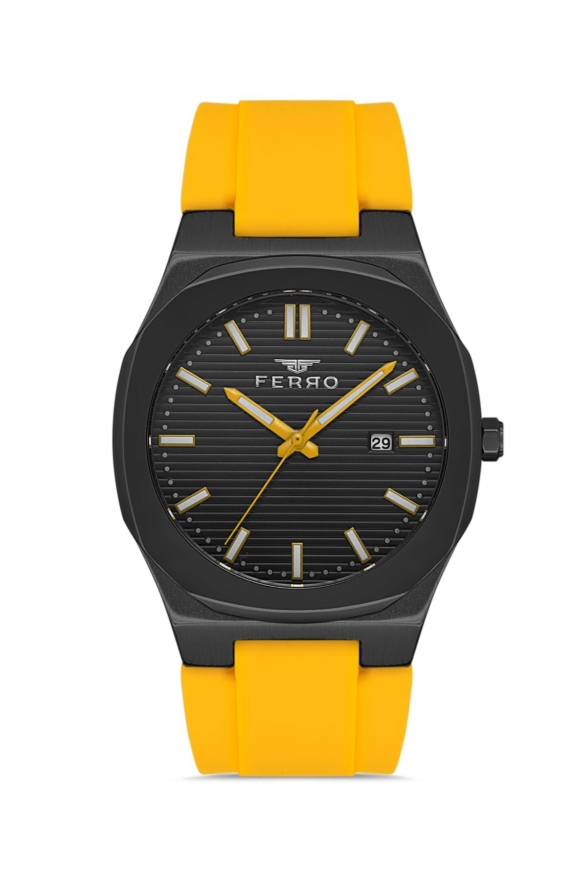Ferro F11340 Erkek Kol Saati + Sarı Renk Kampanyalı