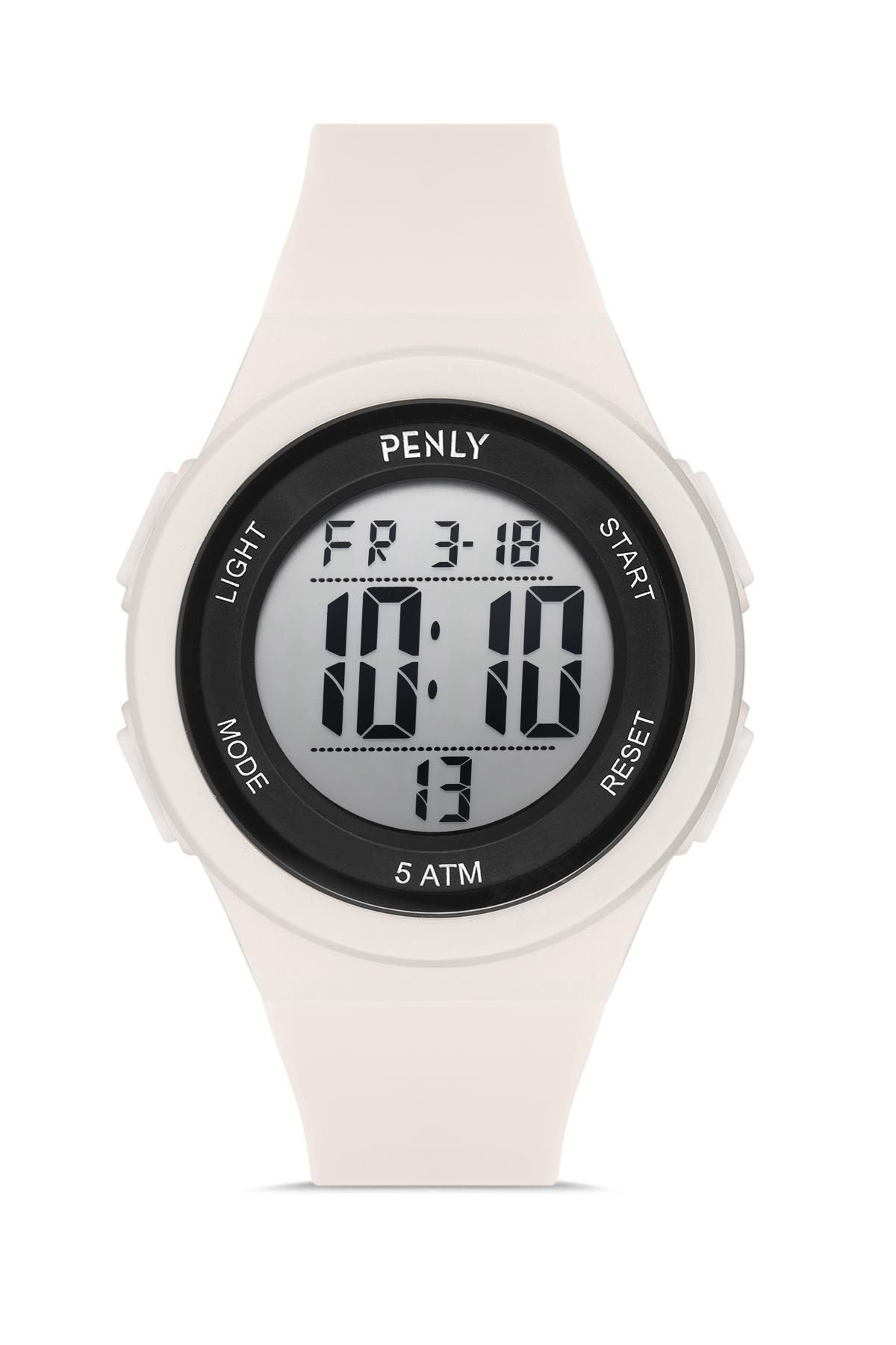 Penly Su Geçirmez Dijital Çocuk Kol Saati 348 Model Beyaz +4 Renk Kronometre-Alarmlı 5ATM 