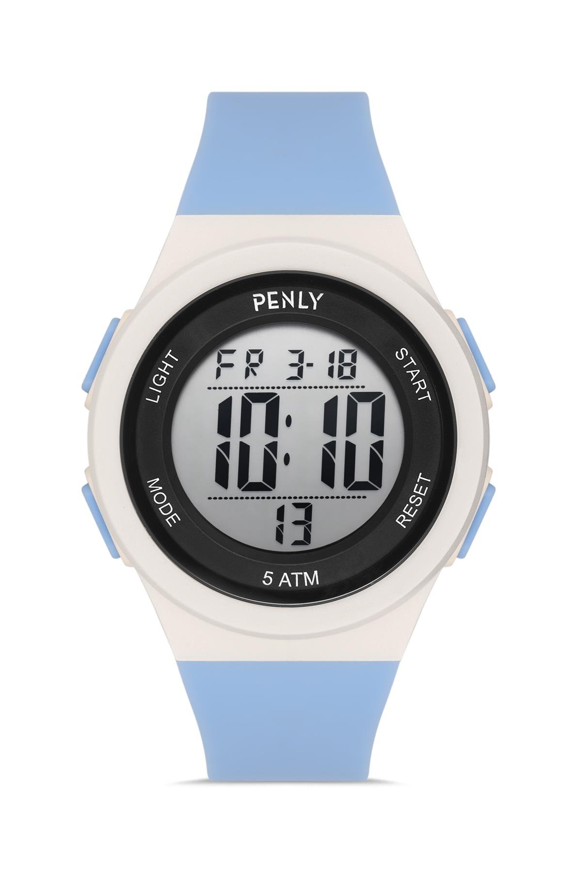 Penly Su Geçirmez Dijital Çocuk Kol Saati 348 Model Mavi +4 Renk Kronometre-Alarmlı 5ATM 