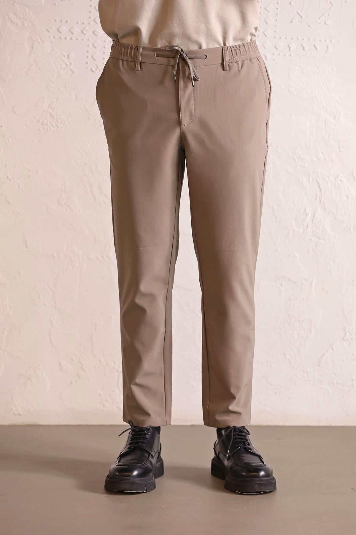 Beli Lastikli Arka Cepleri Çıtçıtlı Jogger Erkek Pantolon