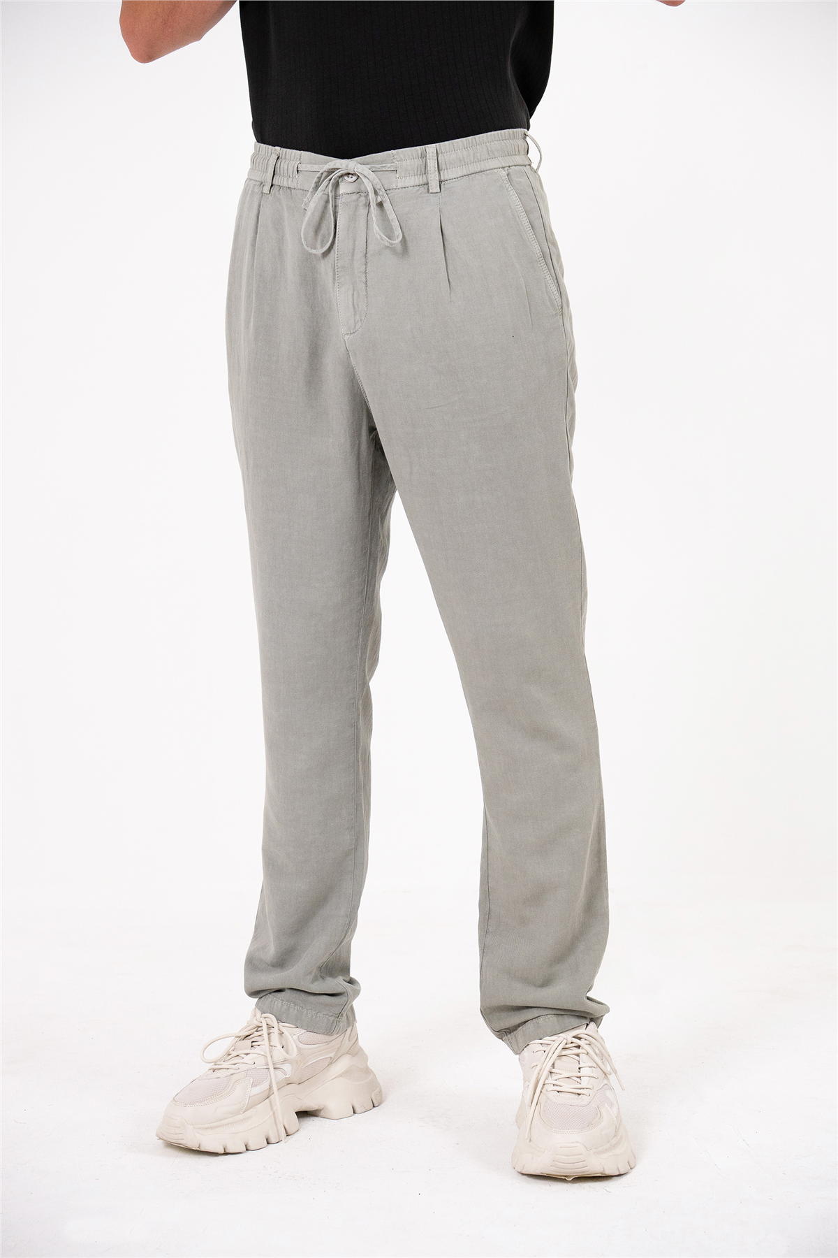 Beli Lastikli Arkası Çift Fleto Cepli Jogger Erkek Pantolon