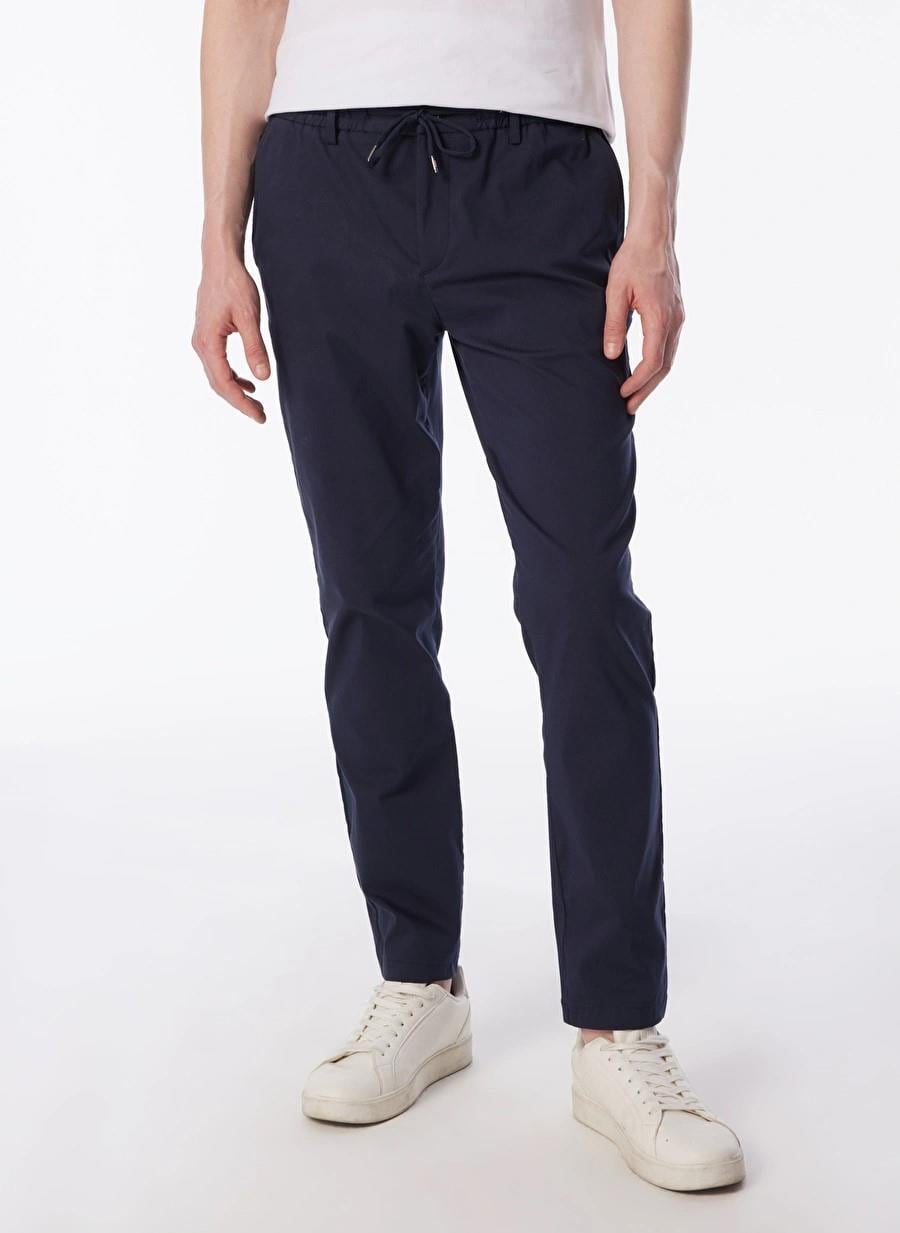 Beli Lastikli Arkası Tek Cep Fermuarlı Slim Fit Erkek Pantolon