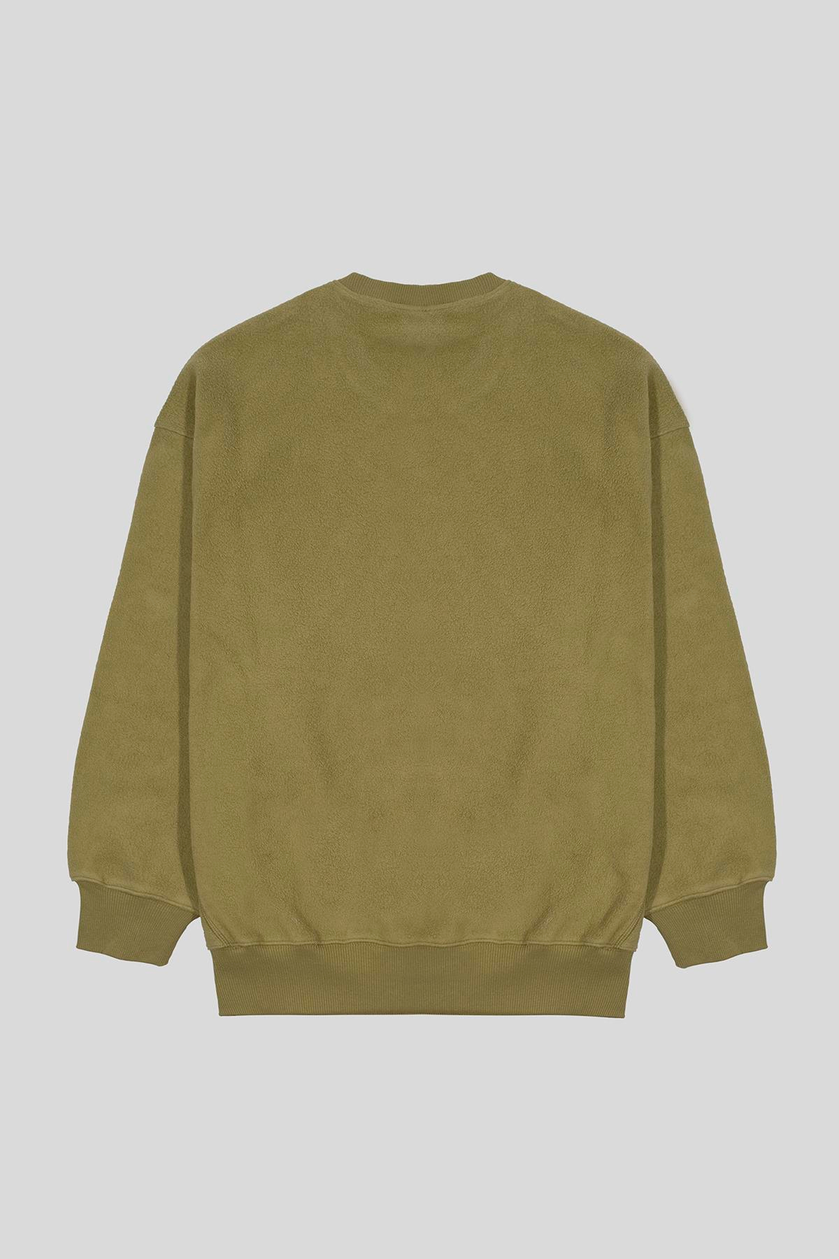 Bisiklet Yaka %100 Pamuk Oversize Kadın Sweatshirt
