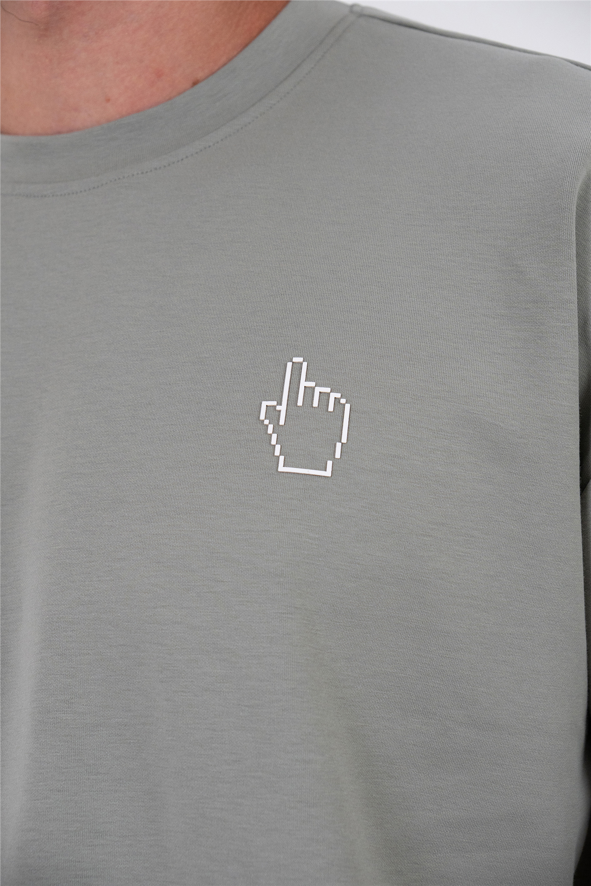 Bisiklet Yaka Baskılı Erkek T-shirt