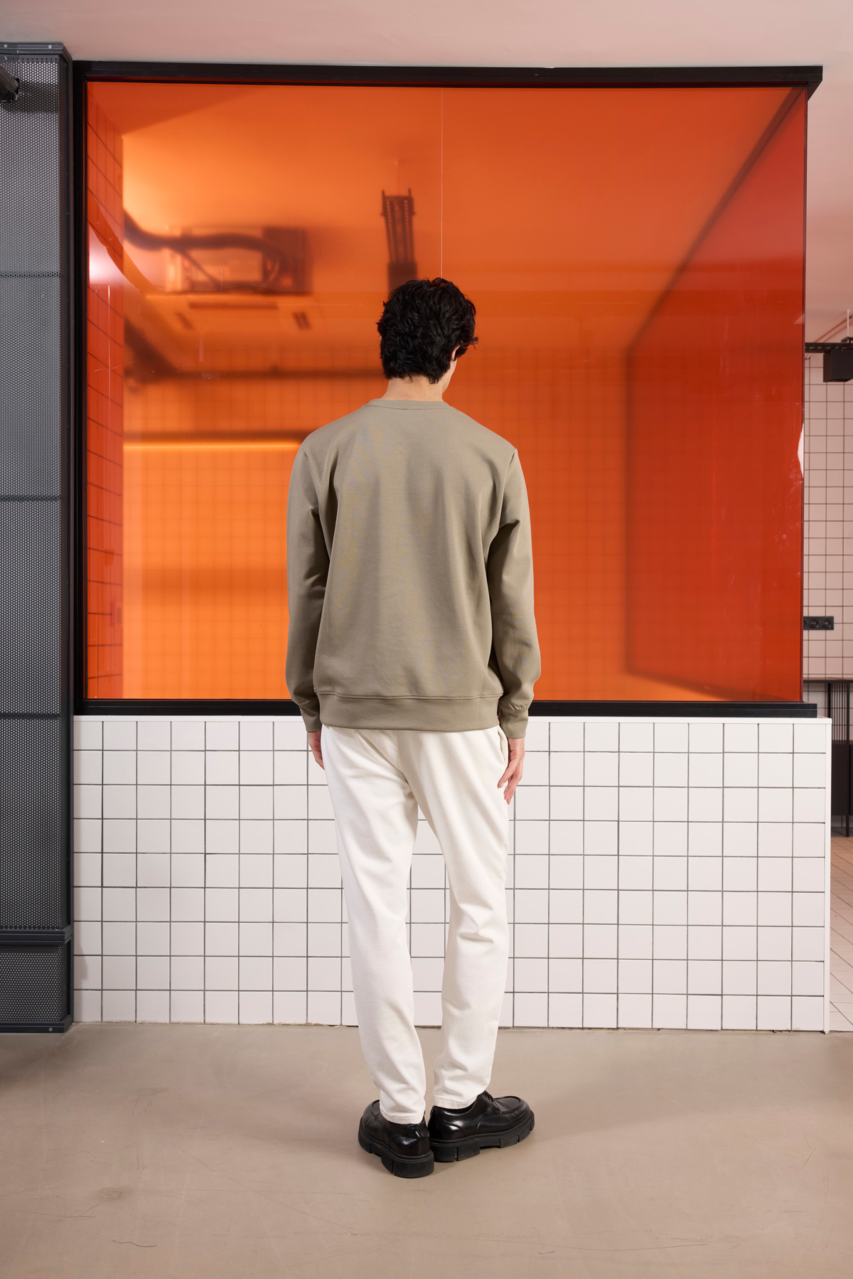 Bisiklet Yaka Baskılı Regular Fit Erkek Sweatshirt
