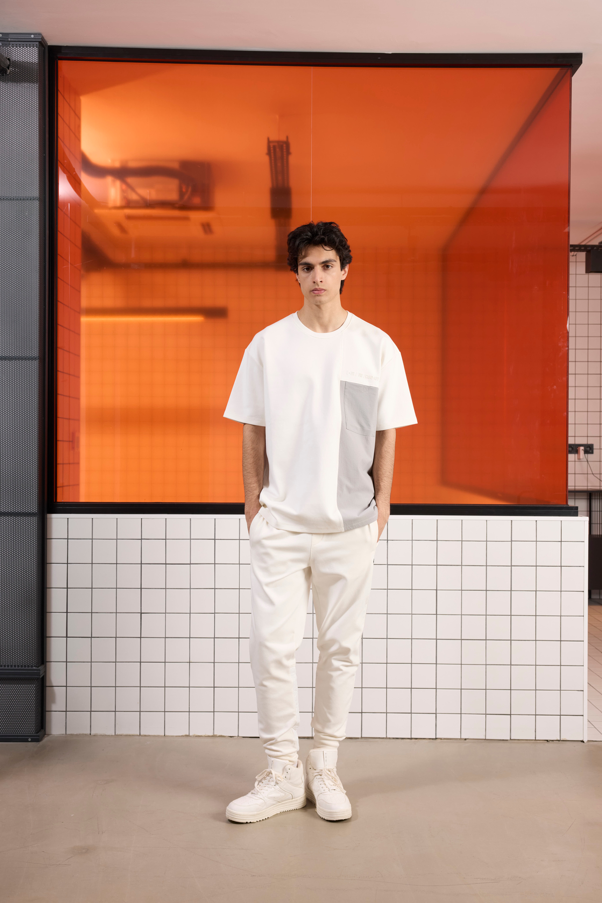 Bisiklet Yaka Cep Detaylı Oversize Erkek T-shirt