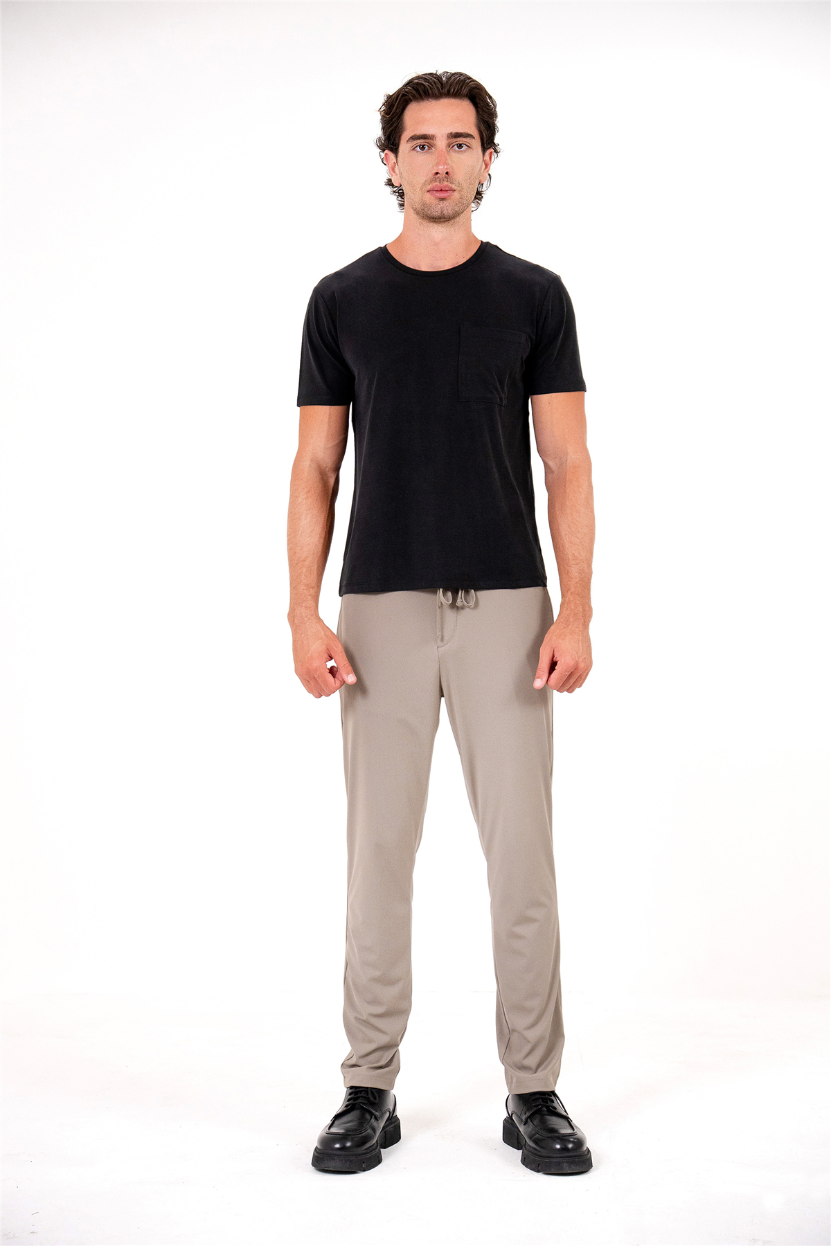 Bisiklet Yaka Cepli Basic Erkek T-shirt