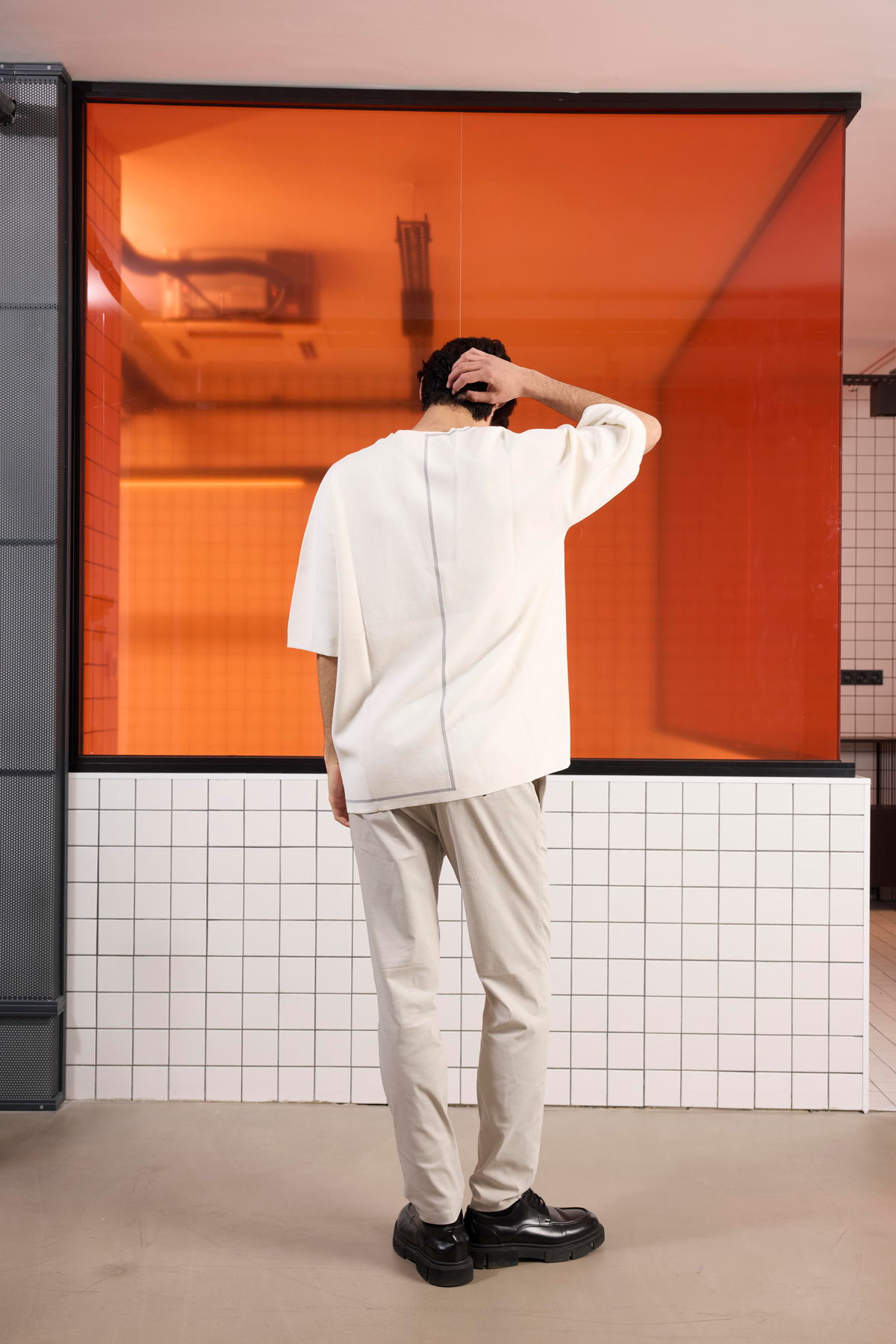 Bisiklet Yaka Çizgi Detaylı Triko Erkek Kazak