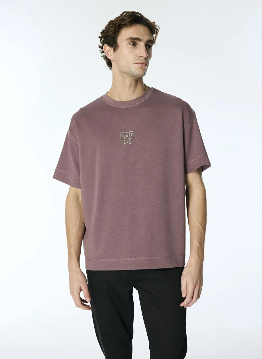 Bisiklet Yaka GMG Yıldız Baskılı Oversize Erkek T-shirt