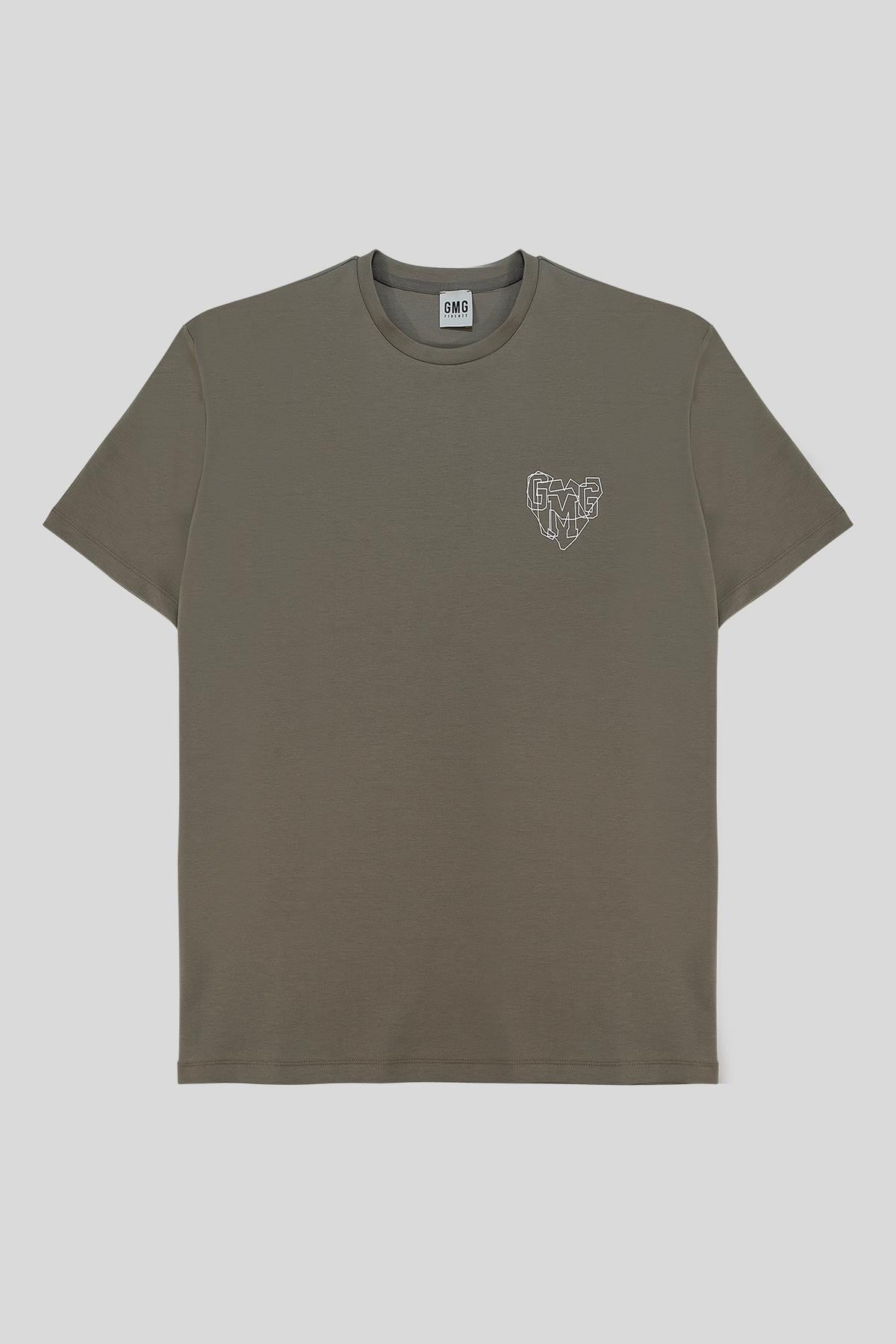 Bisiklet Yaka Göğüs ve Sırt Baskılı Erkek T-shirt