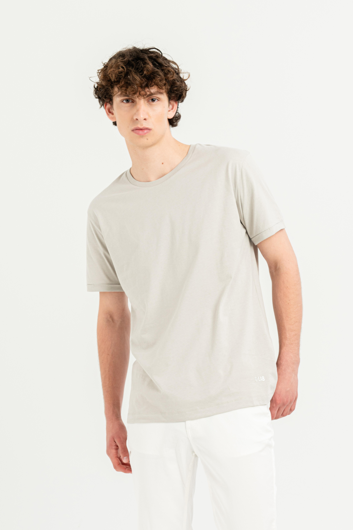 Bisiklet Yaka Kol Ucu Duble %100 Pamuk Slim Fit Erkek T-shirt