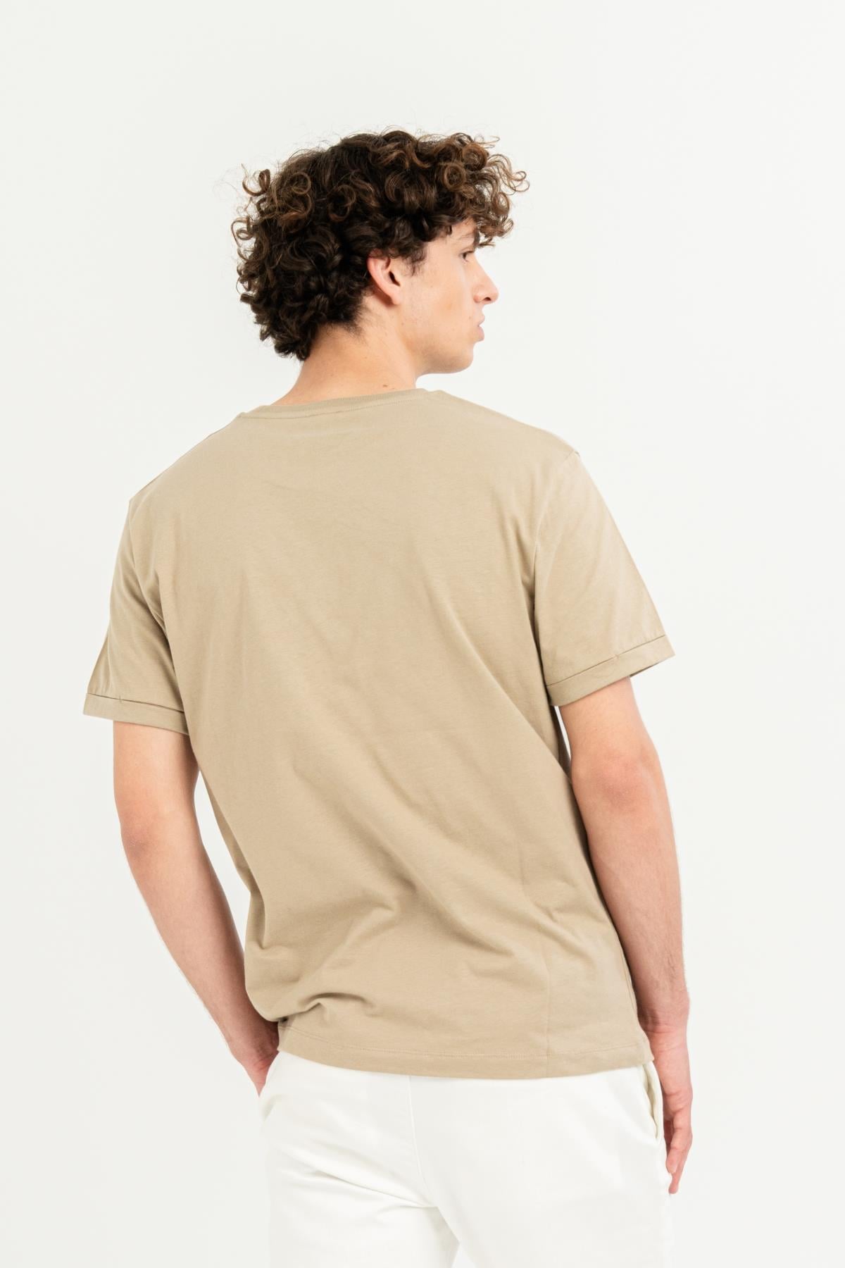Bisiklet Yaka Kol Ucu Duble %100 Pamuk Slim Fit Erkek T-shirt