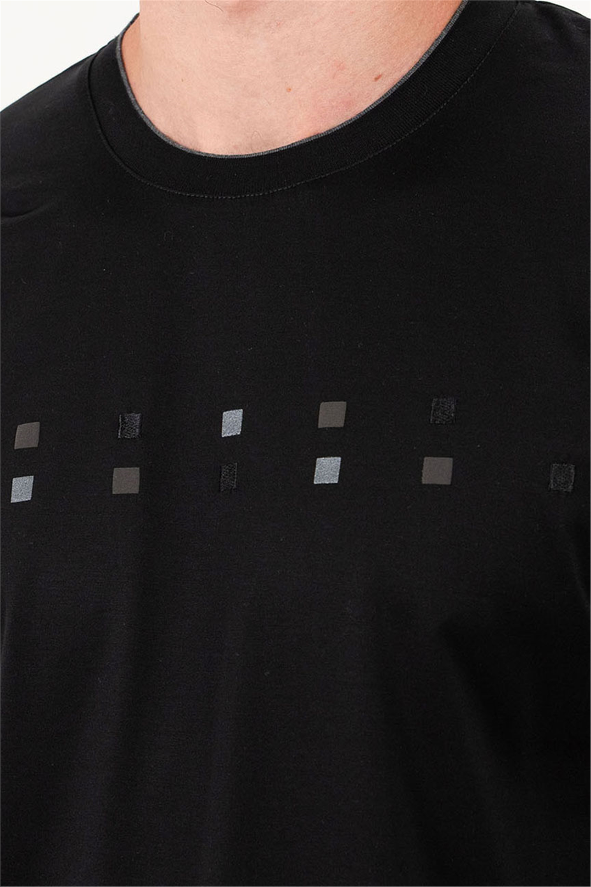 Bisiklet Yaka Önü Rubber Baskılı Erkek T-shirt