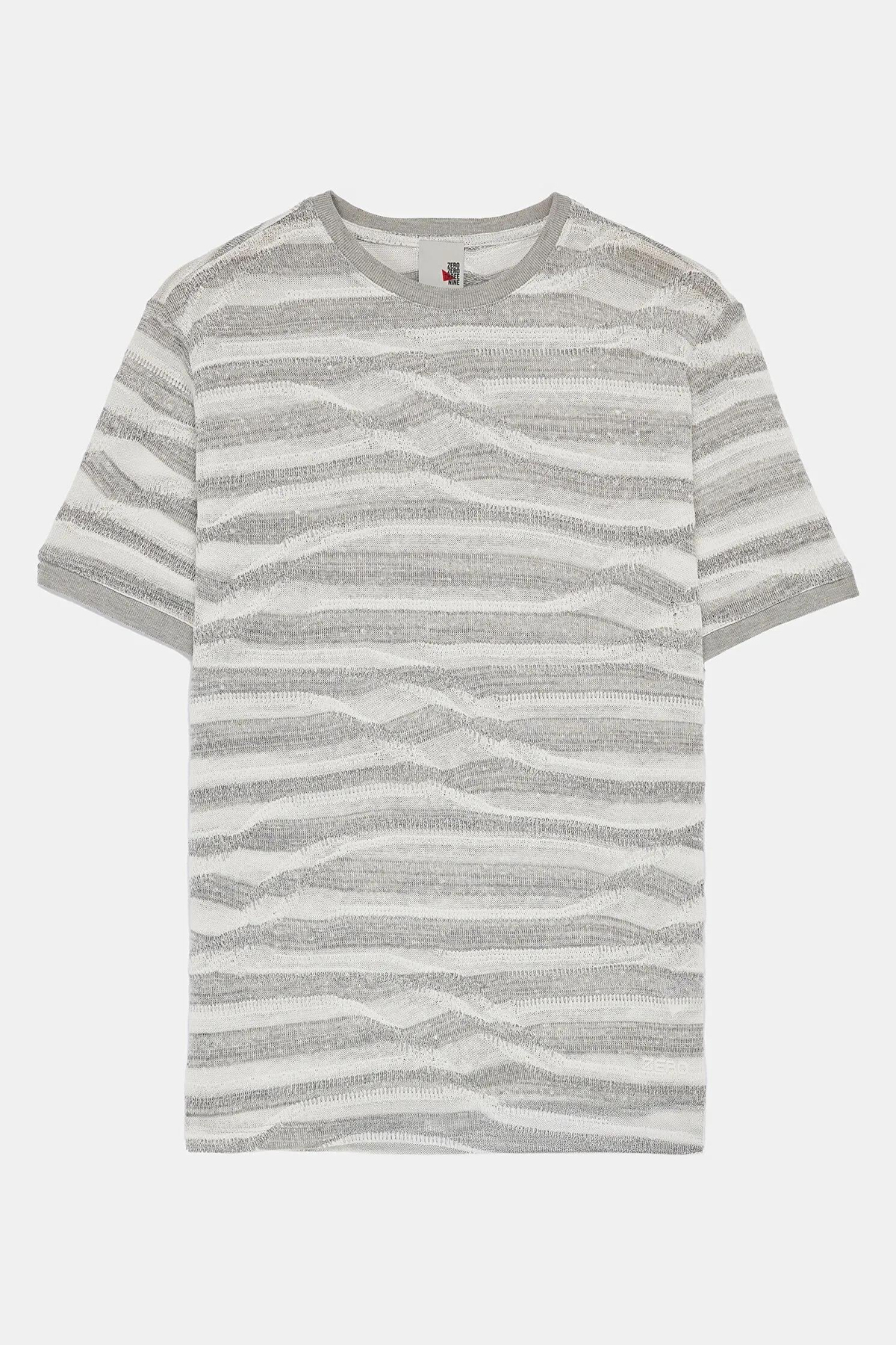 Bisiklet Yaka Ringel Desenli Erkek T-shirt