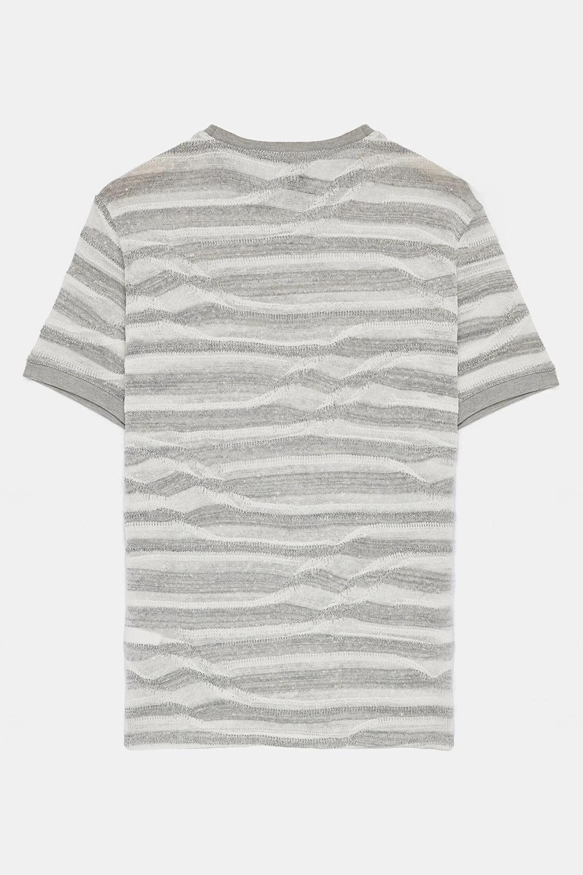 Bisiklet Yaka Ringel Desenli Erkek T-shirt