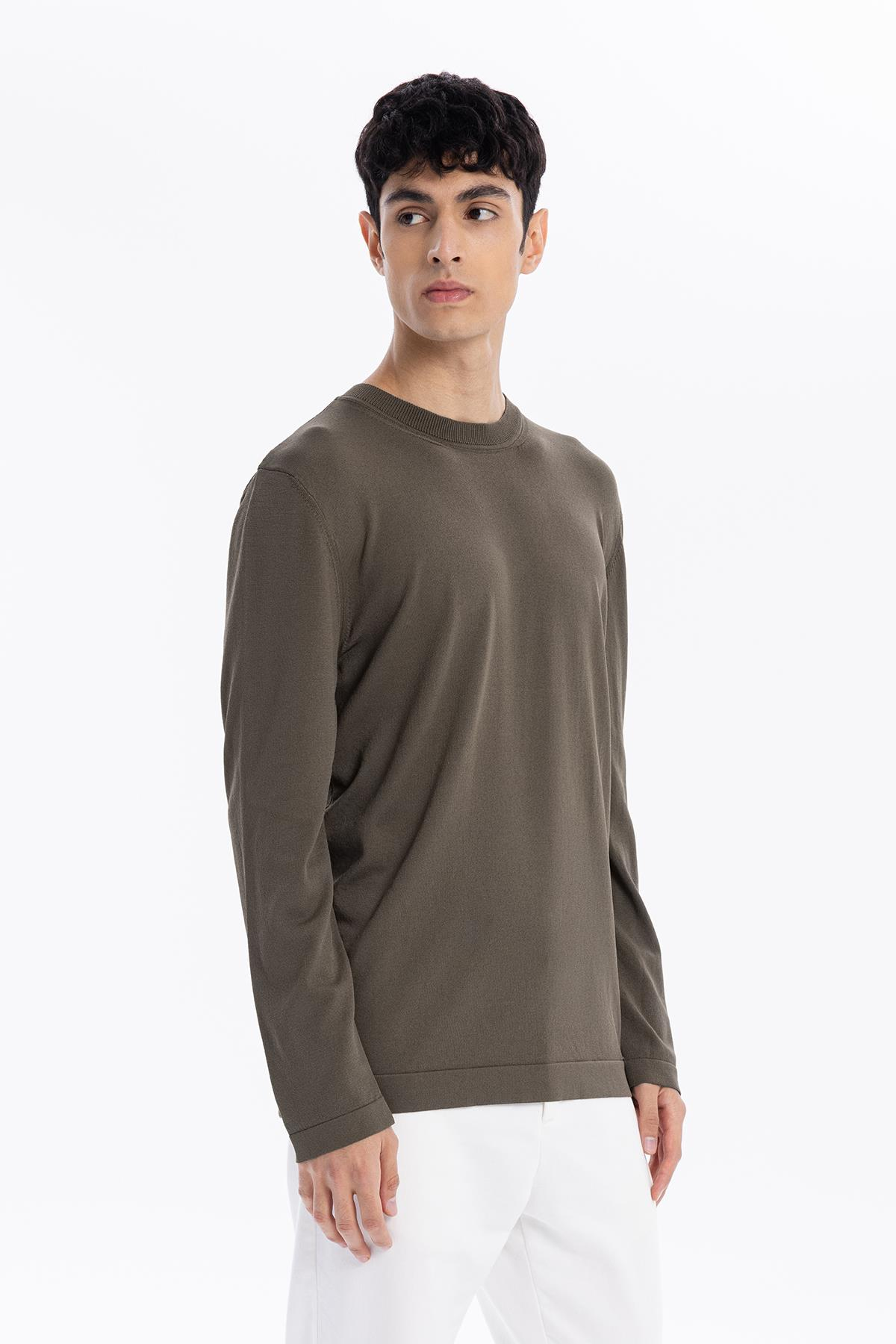 Bisiklet Yaka Slim Fit Basic Erkek Triko Kazak